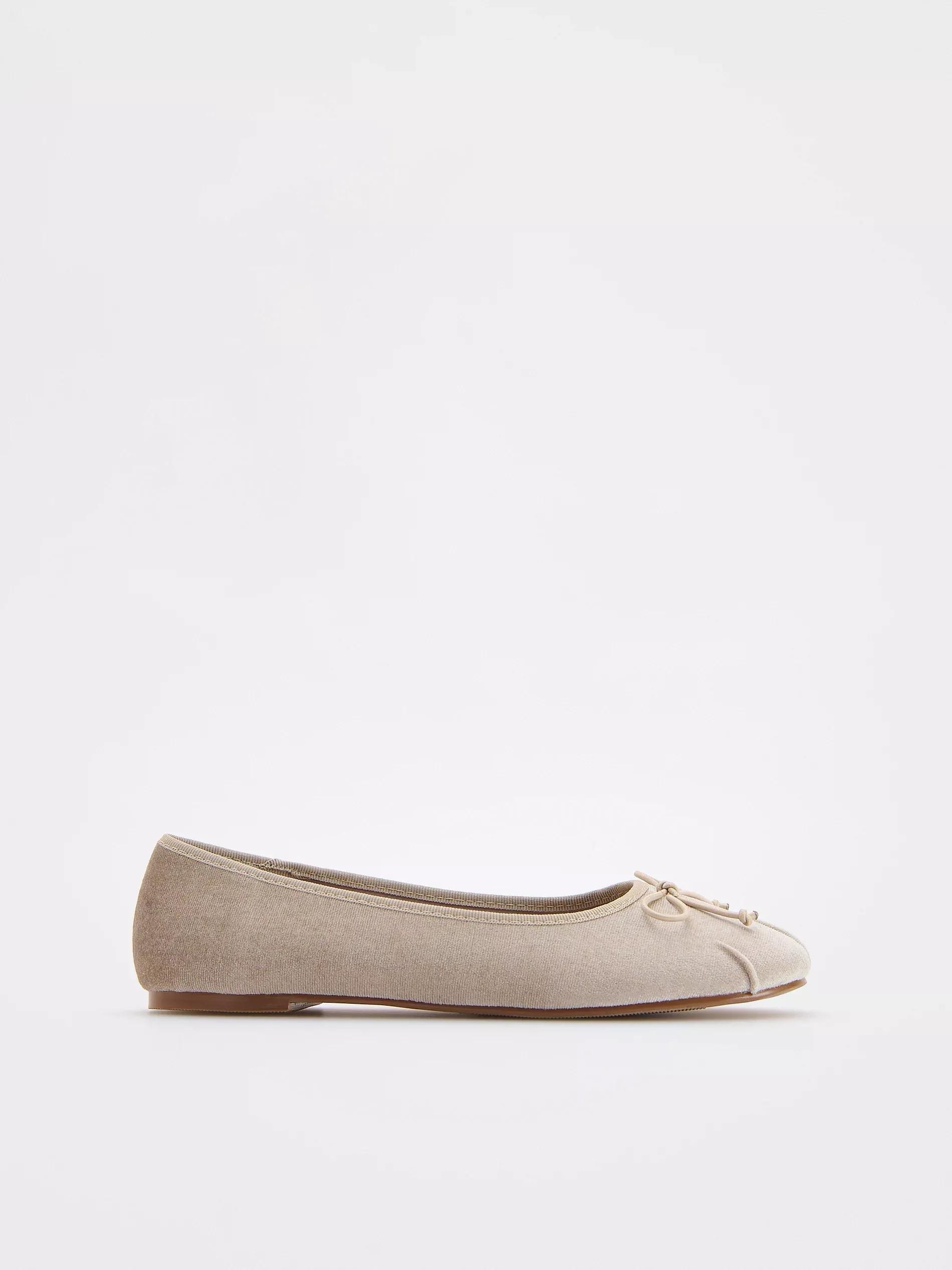Beige Flat Shoes Ballerinas, , large image number 1