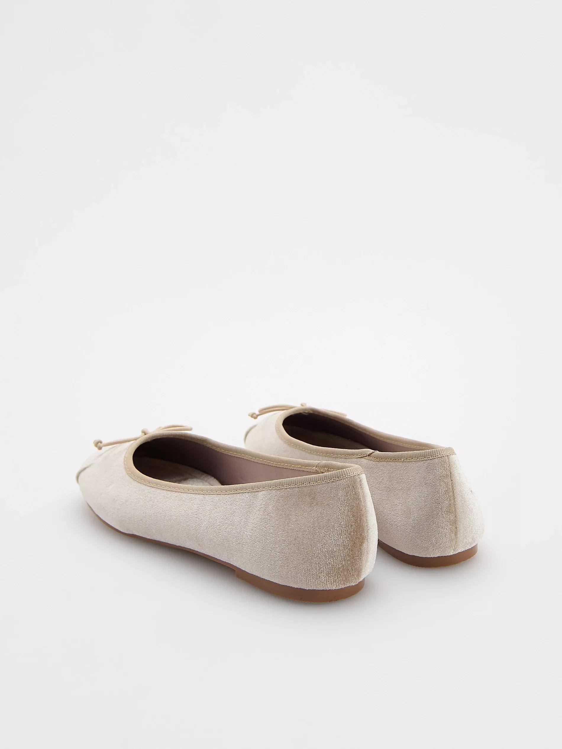 Beige Flat Shoes Ballerinas, , large image number 3