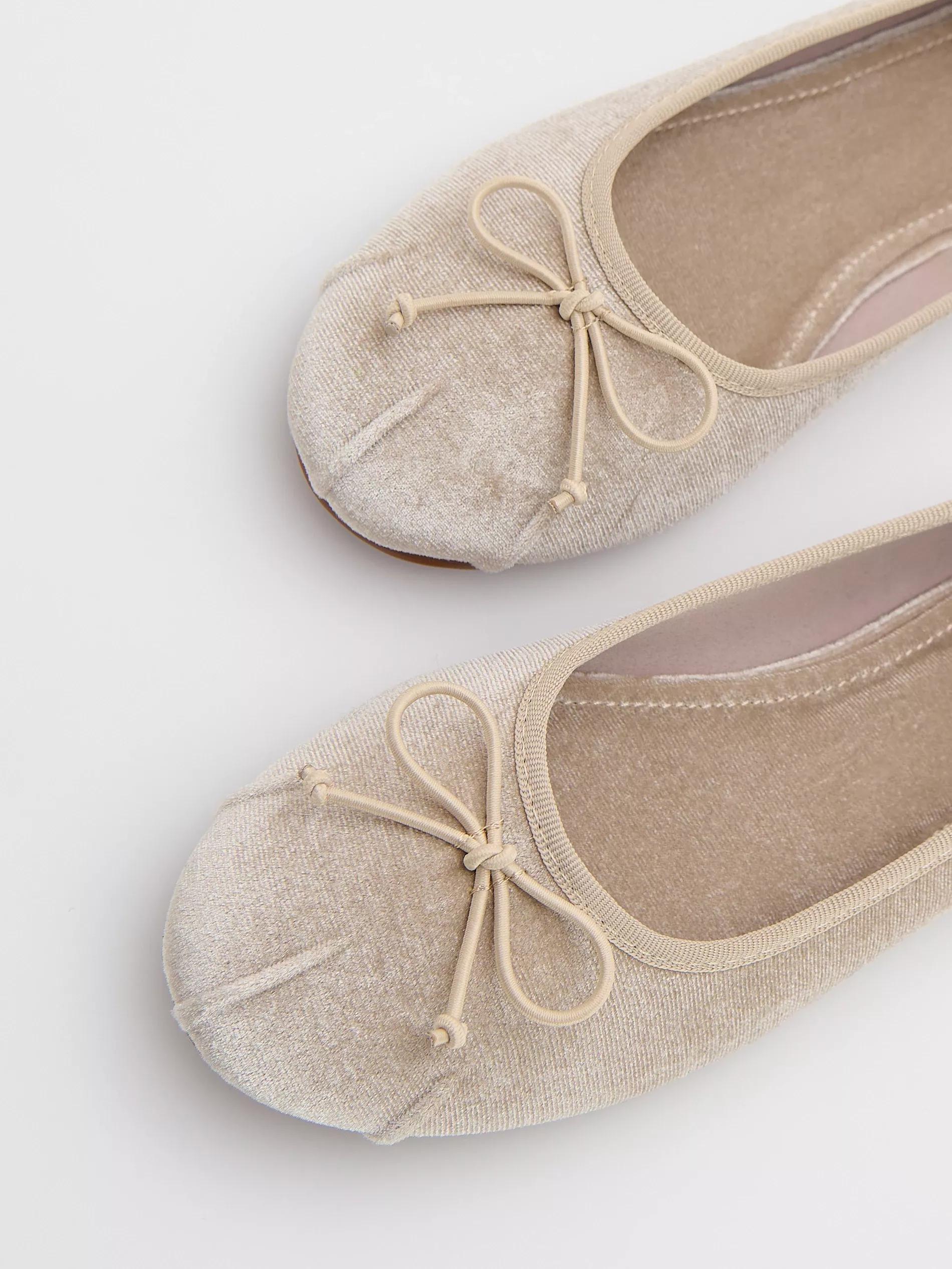 Beige Flat Shoes Ballerinas, , large image number 4