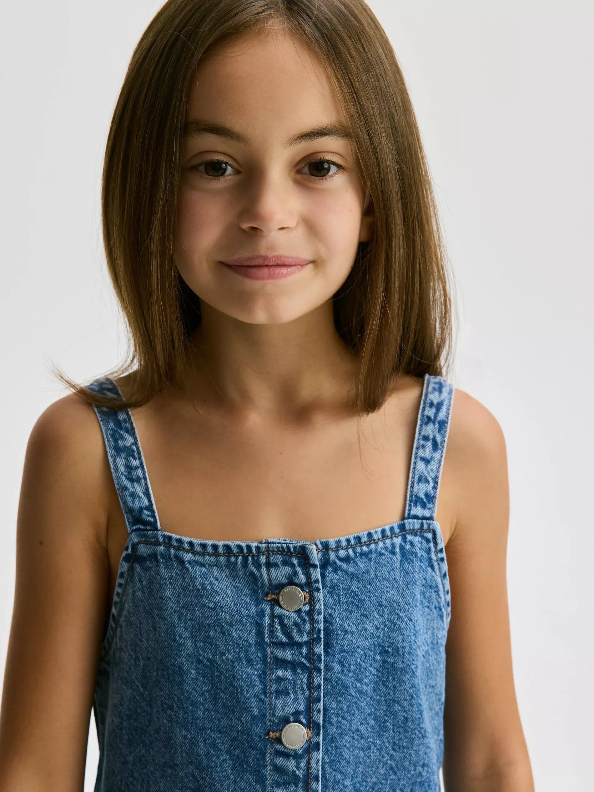 Blue Jeans Denim Top With Frill, , large image number 2