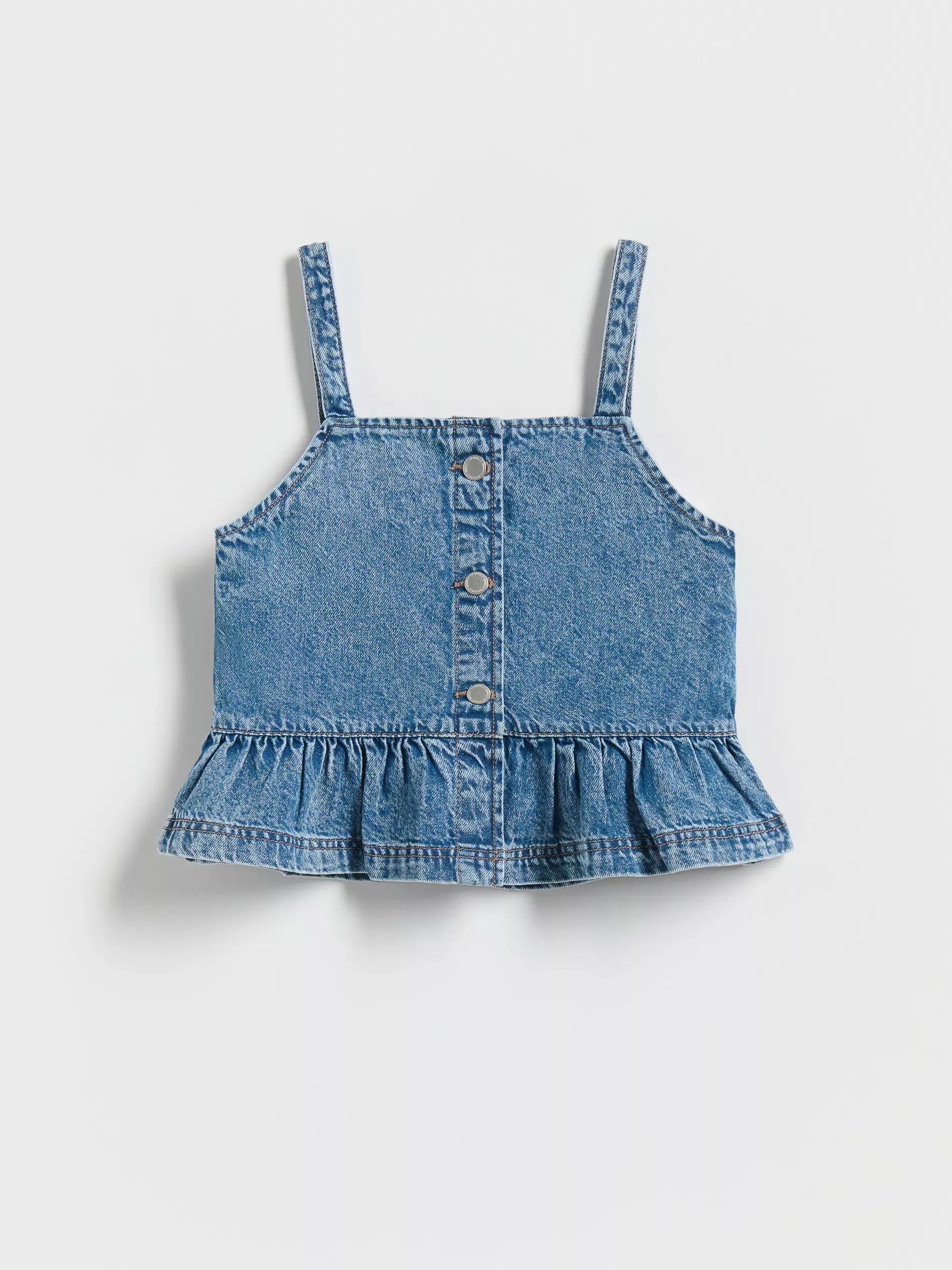 Blue Jeans Denim Top With Frill, , large image number 3
