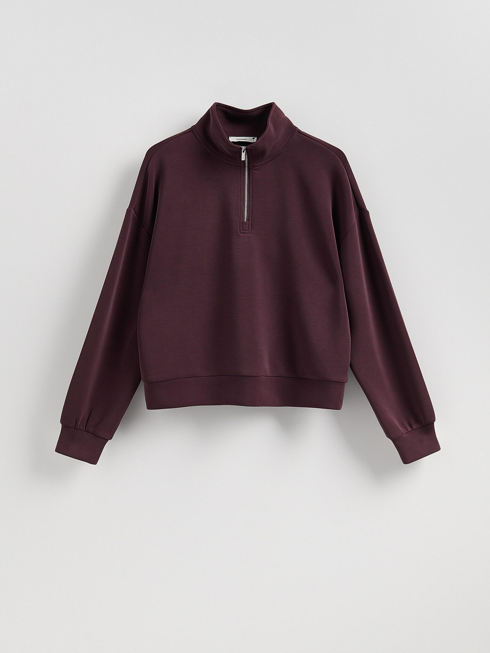 Purple Sweatshirt With Zipper, Purple, medium