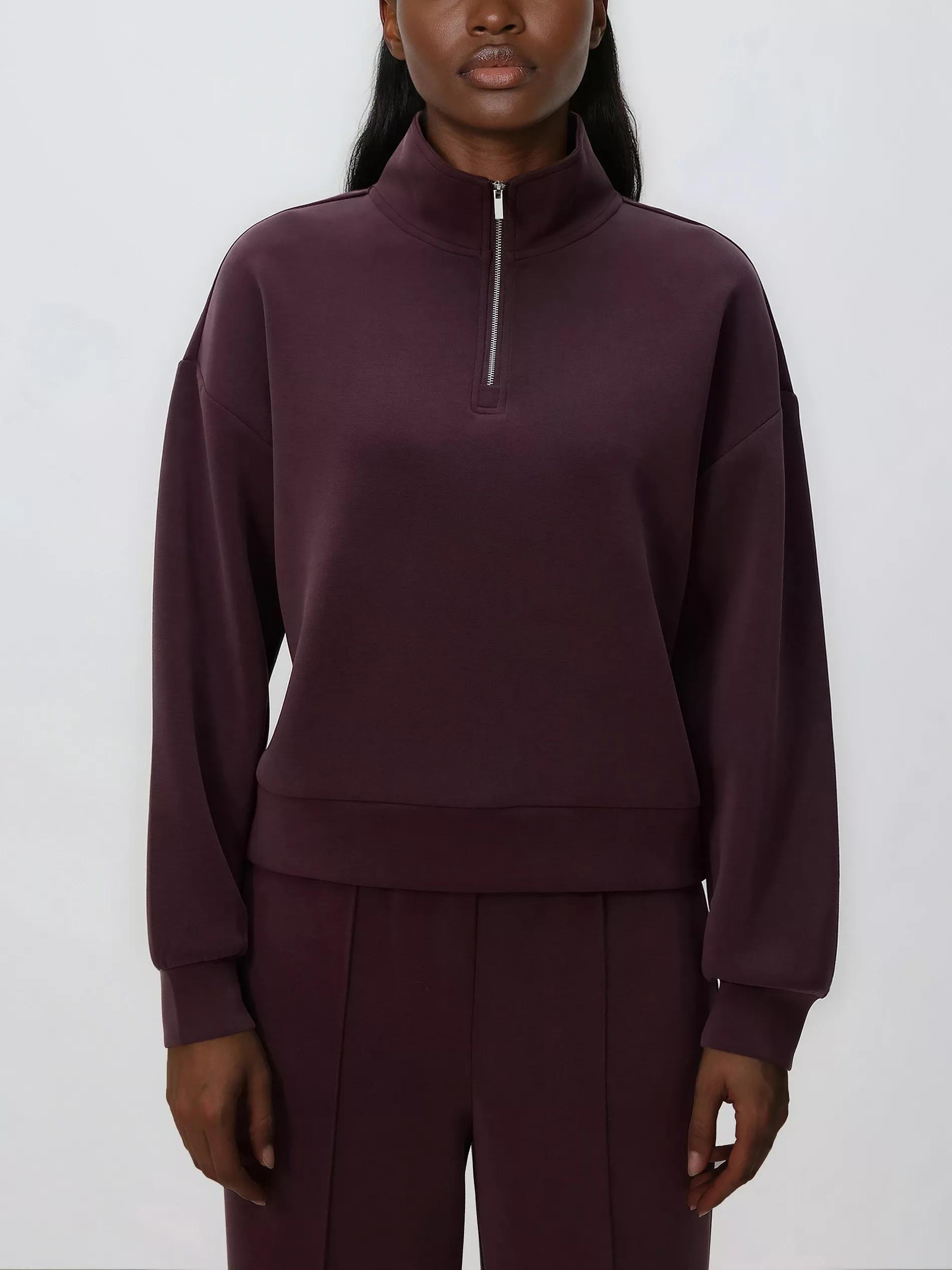 Purple Sweatshirt With Zipper, Purple, large image number 0