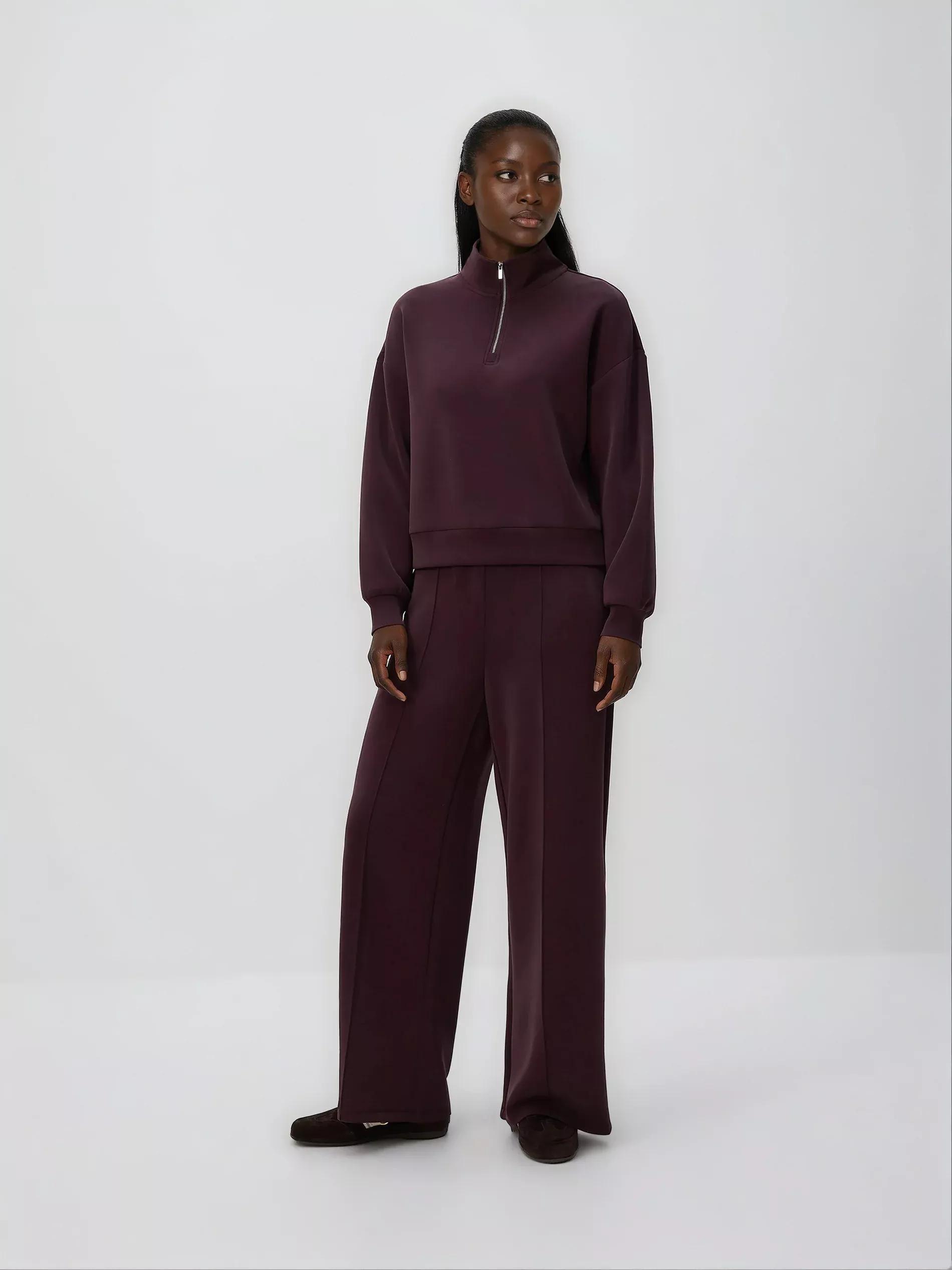 Purple Sweatshirt With Zipper, Purple, medium