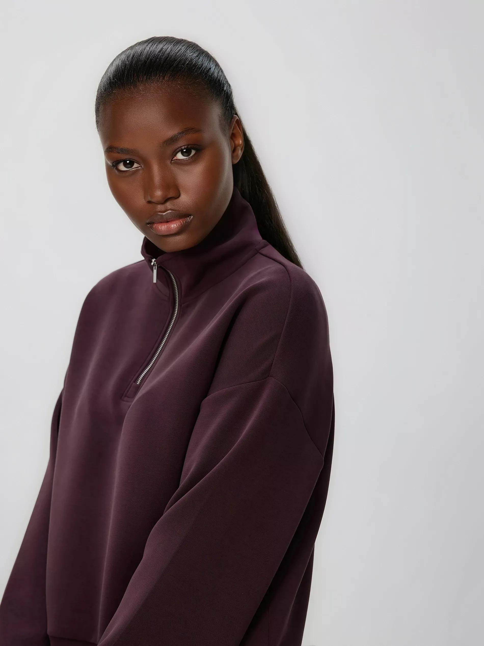 Purple Sweatshirt With Zipper, Purple, large image number 3