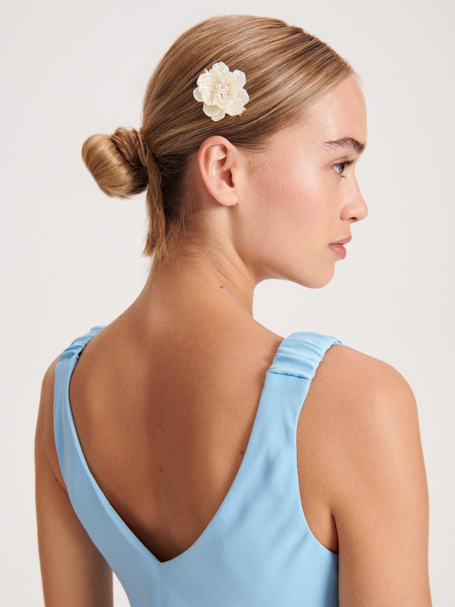 White Hair Clip And Hairpins, Set Of 3, , large image number 1