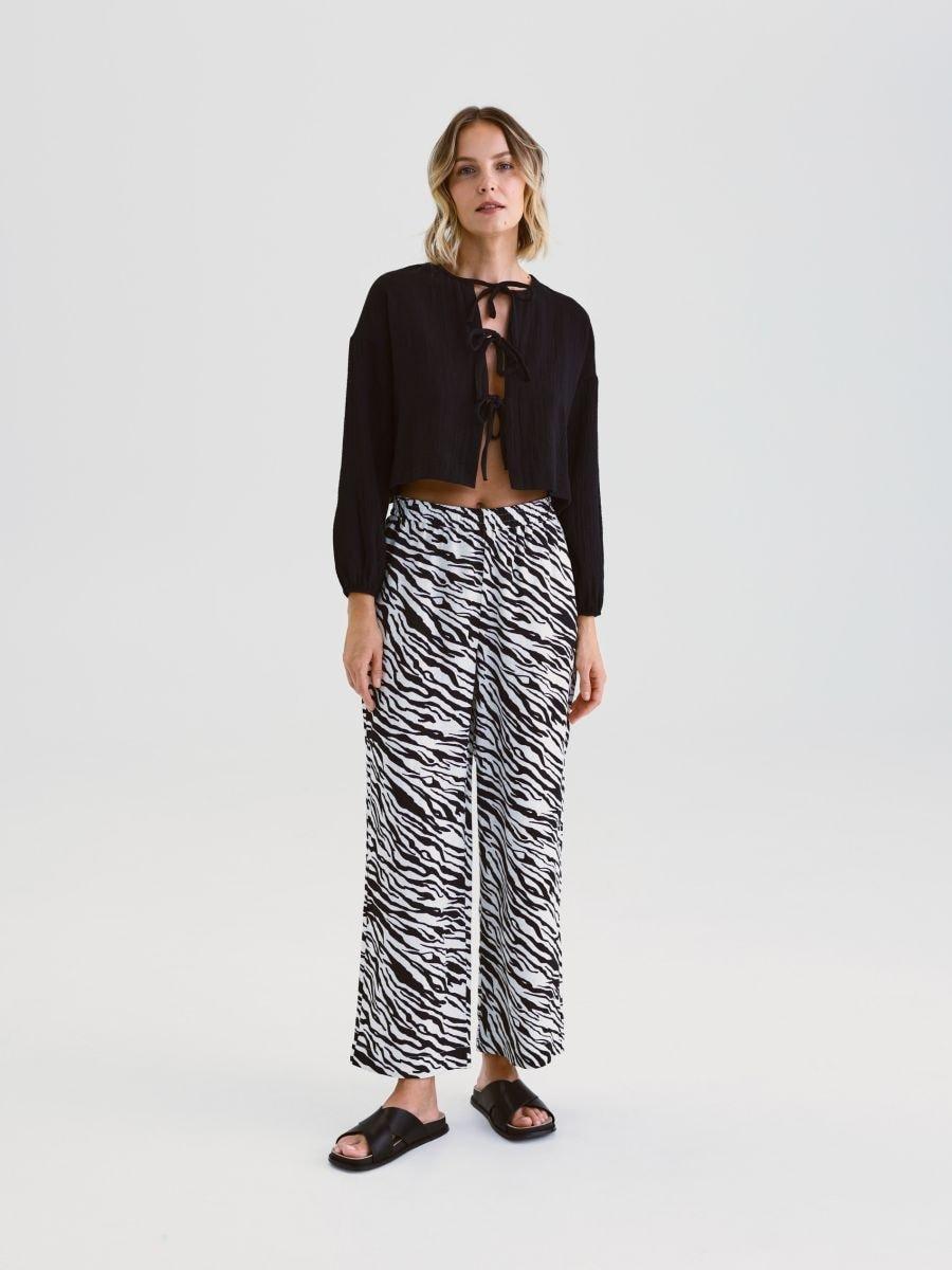 Multicolour Linen Trousers, , large image number 0