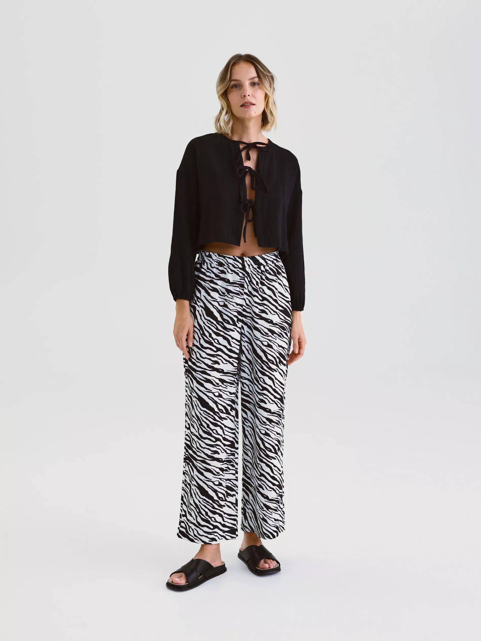 Multicolour Linen Trousers, , large image number 0