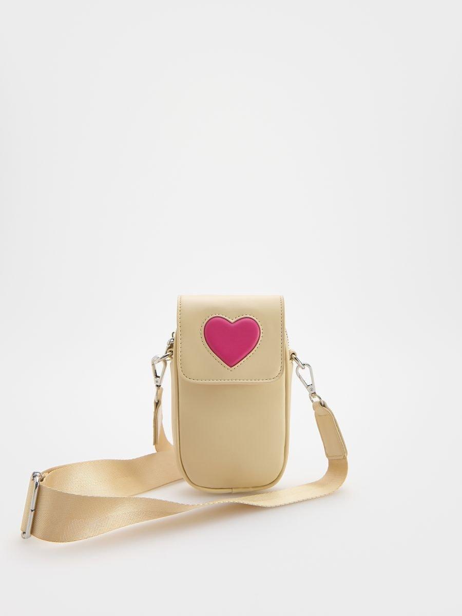 Cream Mini Purse With Shoulder Strap And Flap, Ivory, large image number 1