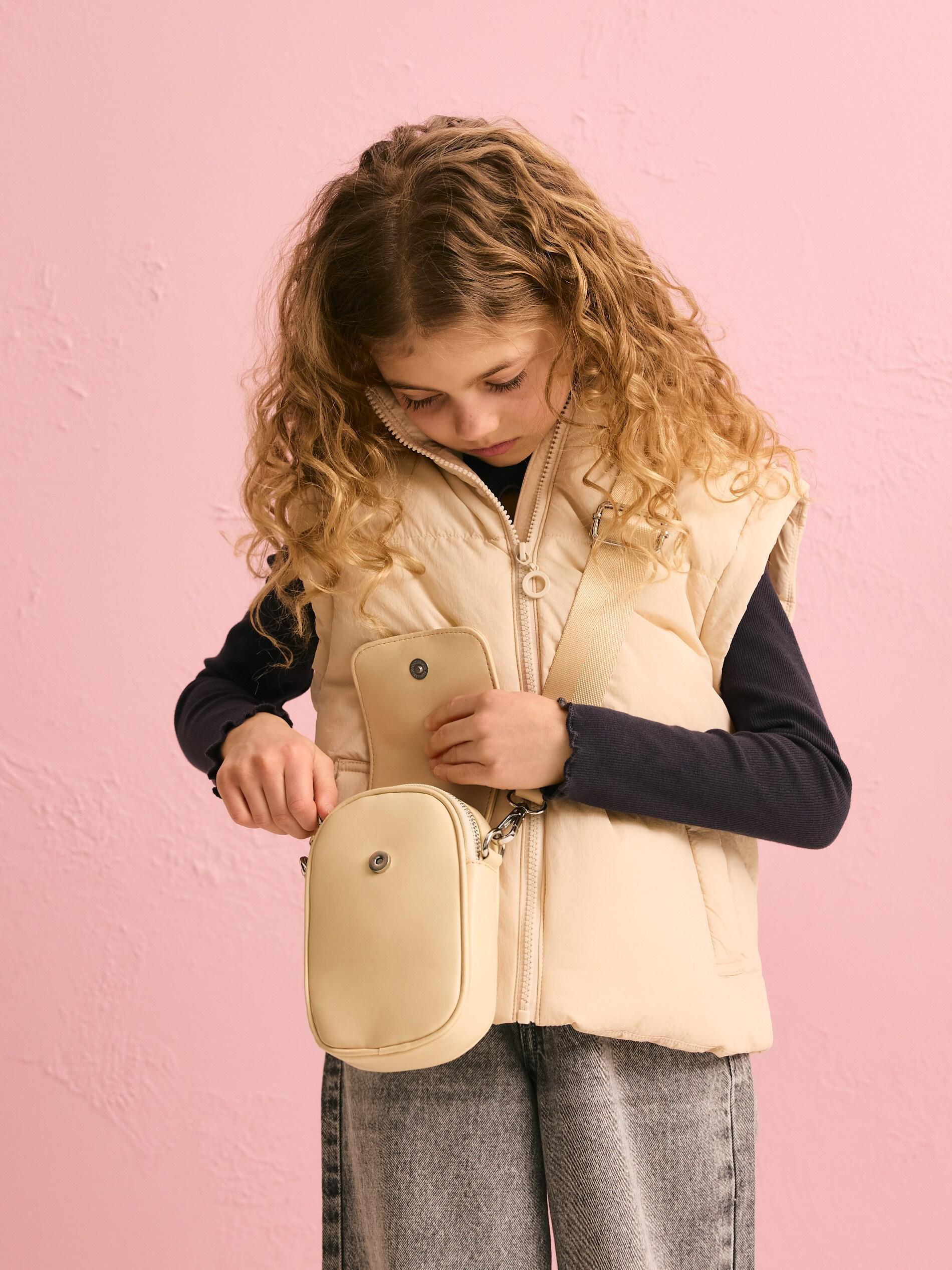 Cream Mini Purse With Shoulder Strap And Flap, Ivory, large image number 4