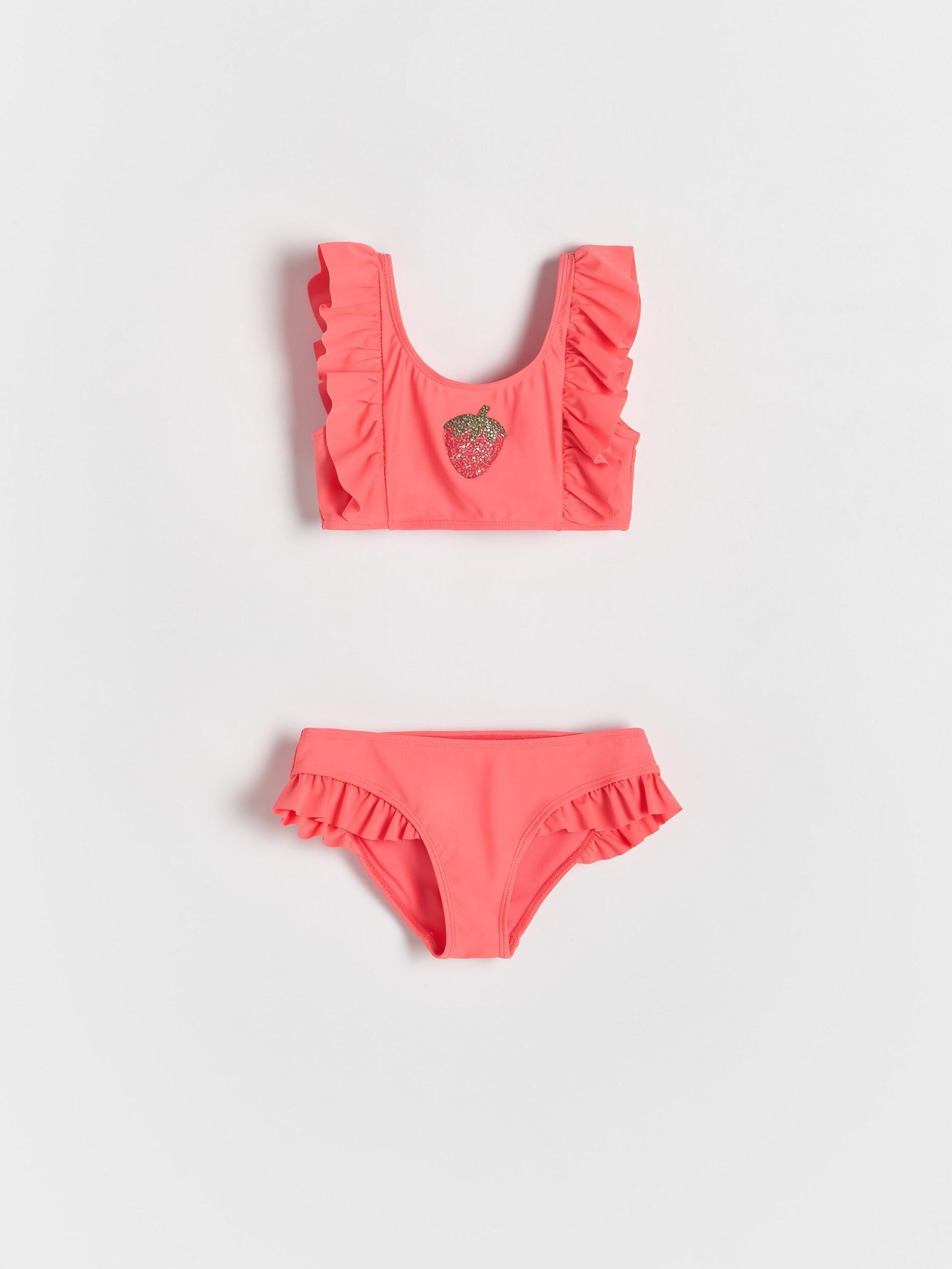Red Two-Piece Swimsuit With Applique, , medium