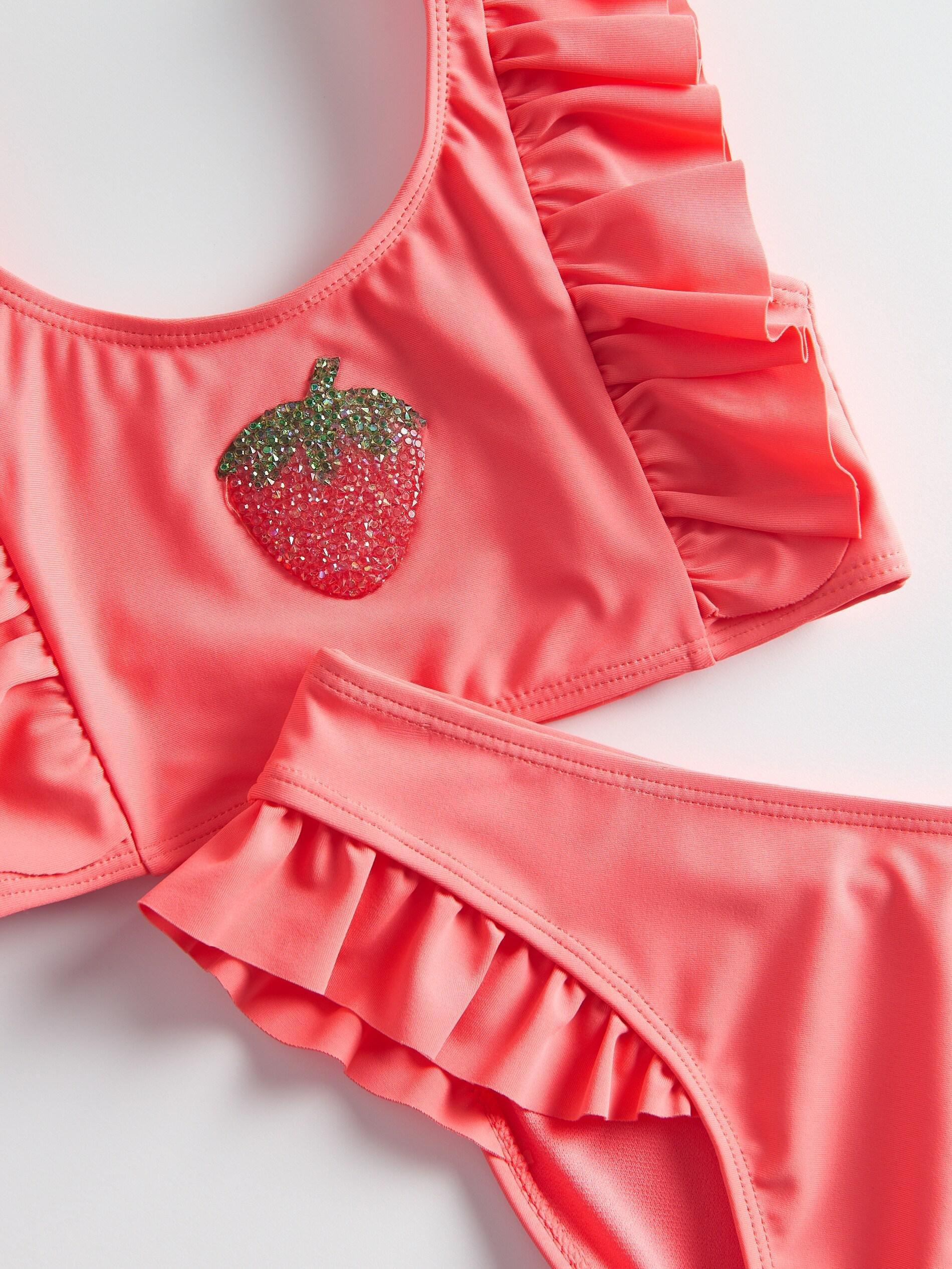 Red Two-Piece Swimsuit With Applique, , large image number 1