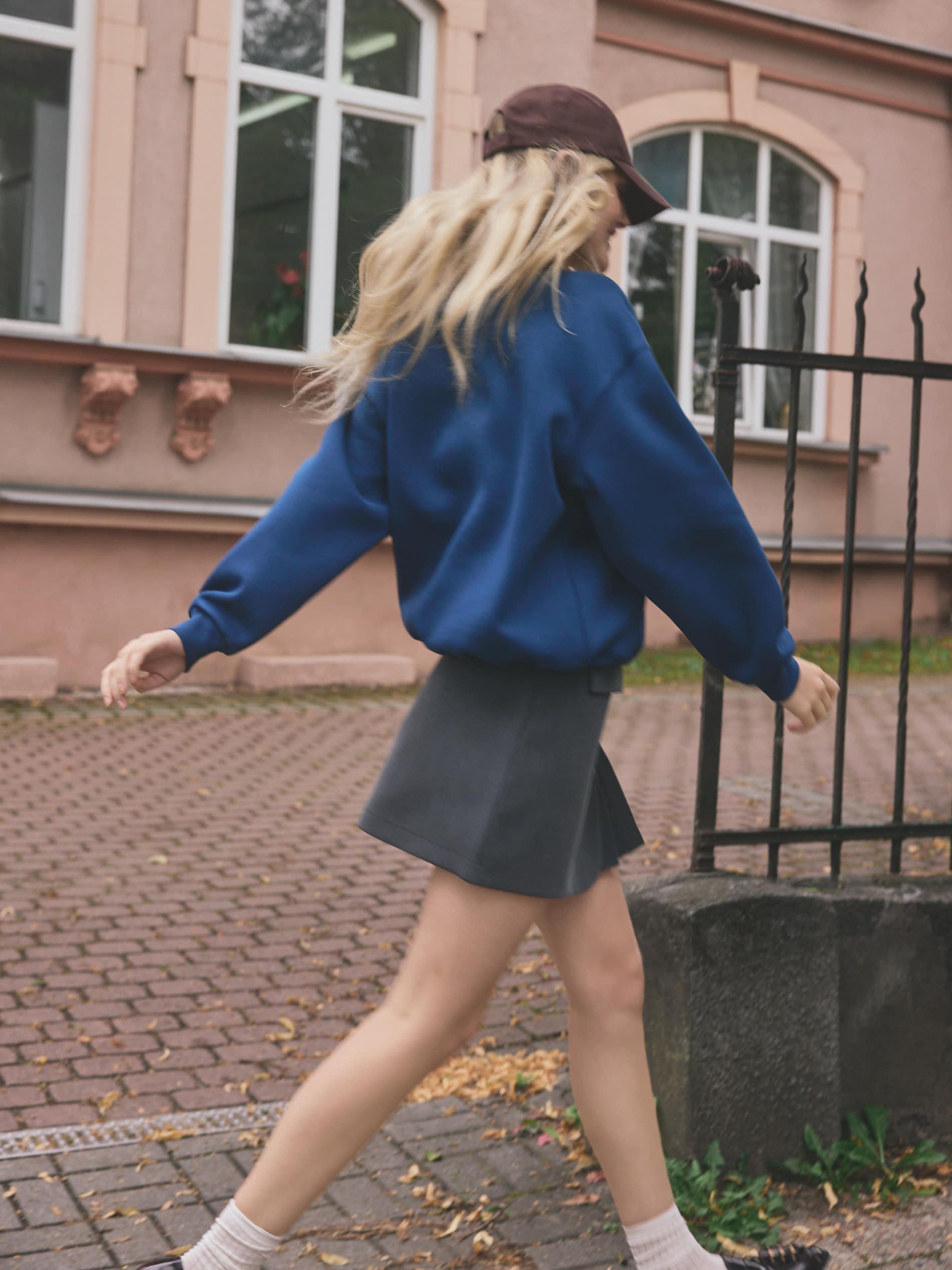 Grey Pleated Mini Skirt, Grey, large image number 2