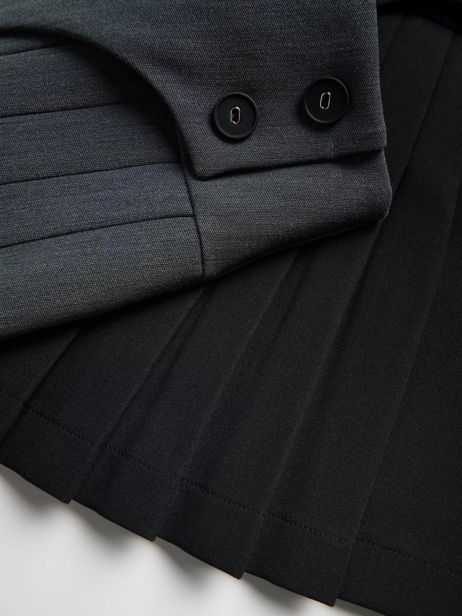 Black Pleated Mini Skirt, Black, large image number 1