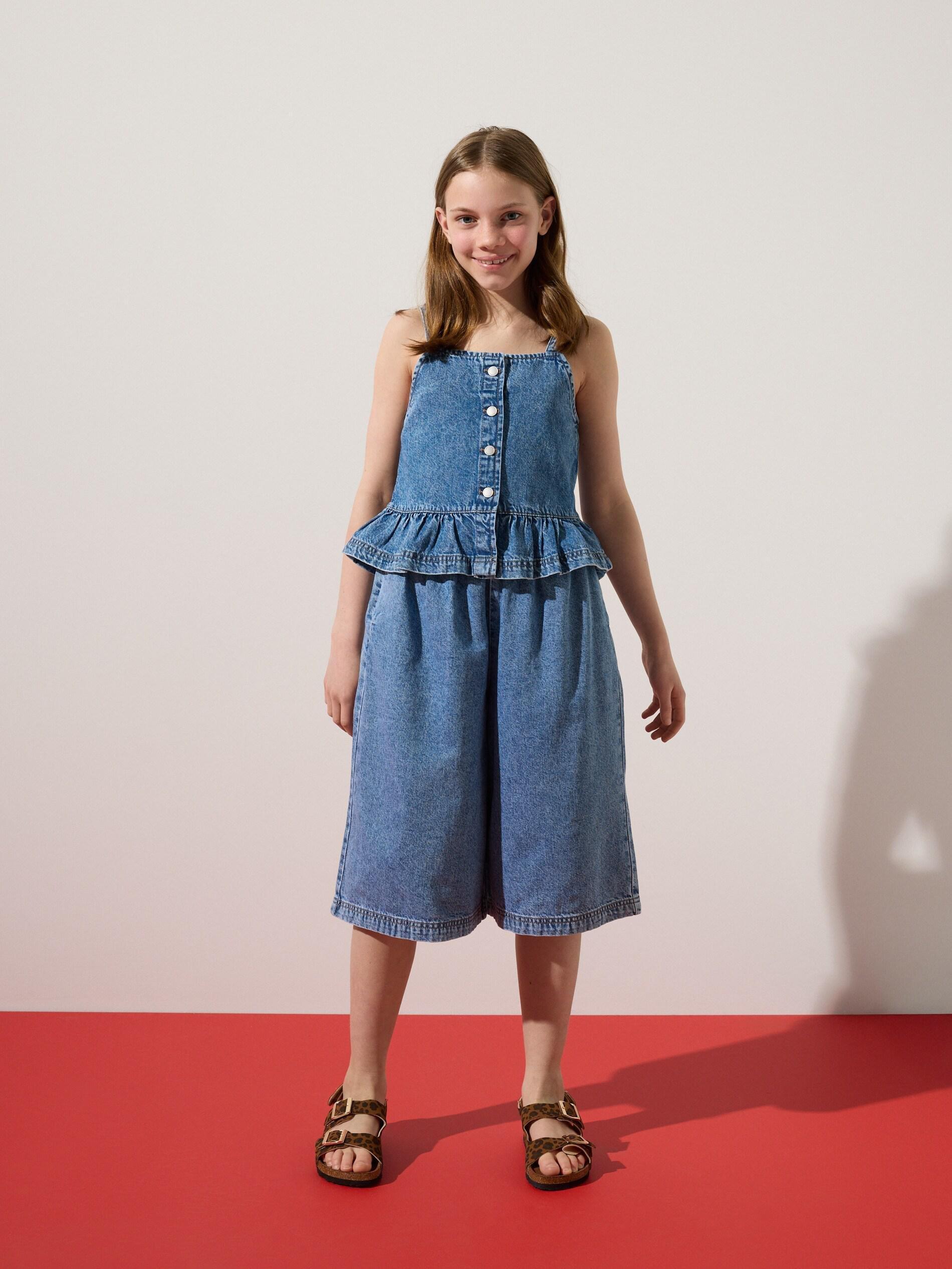 Blue Denim Bermuda Shorts, Blue, large image number 1