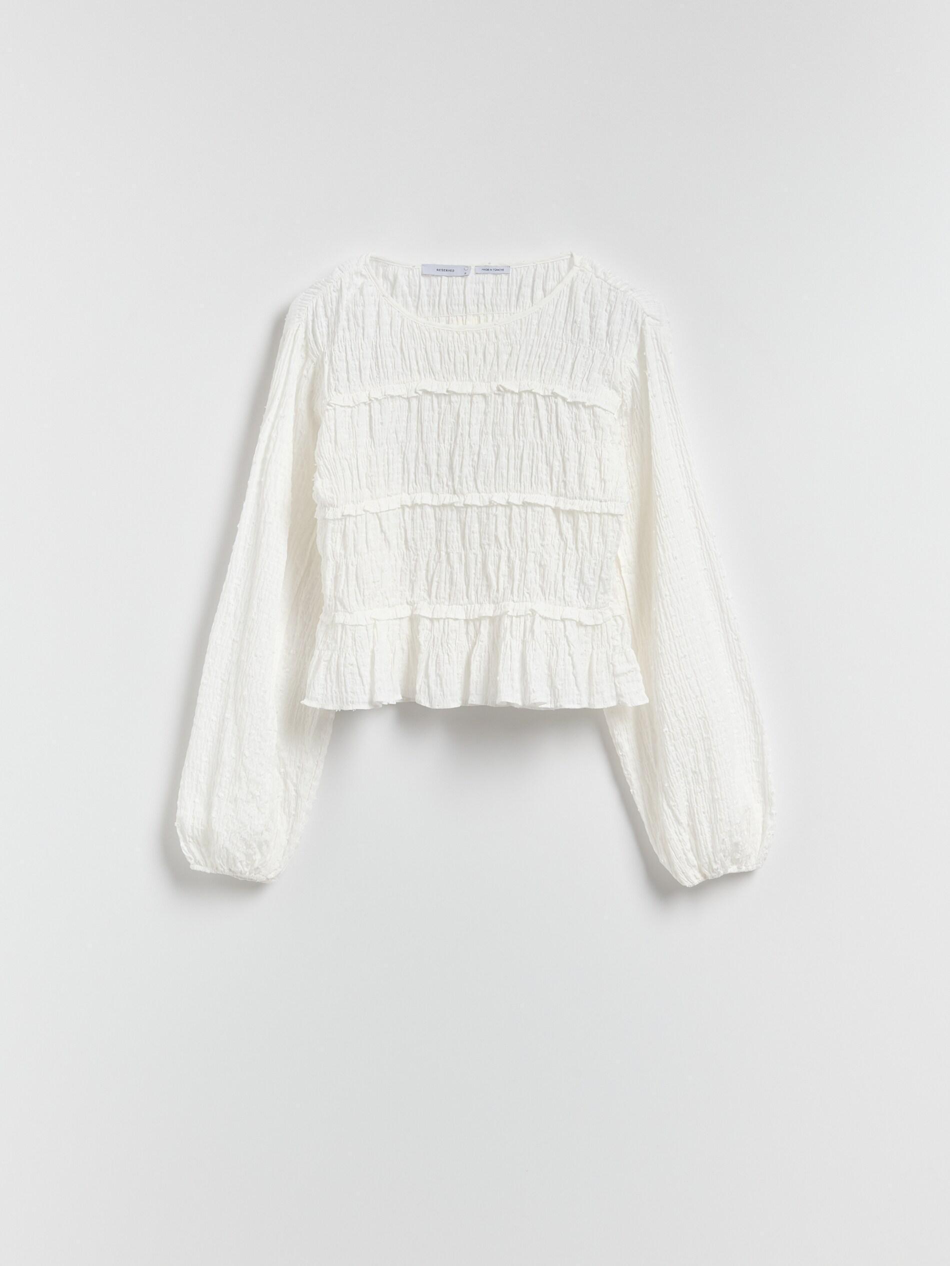 White Ruched Blouse, Ivory, large image number 5