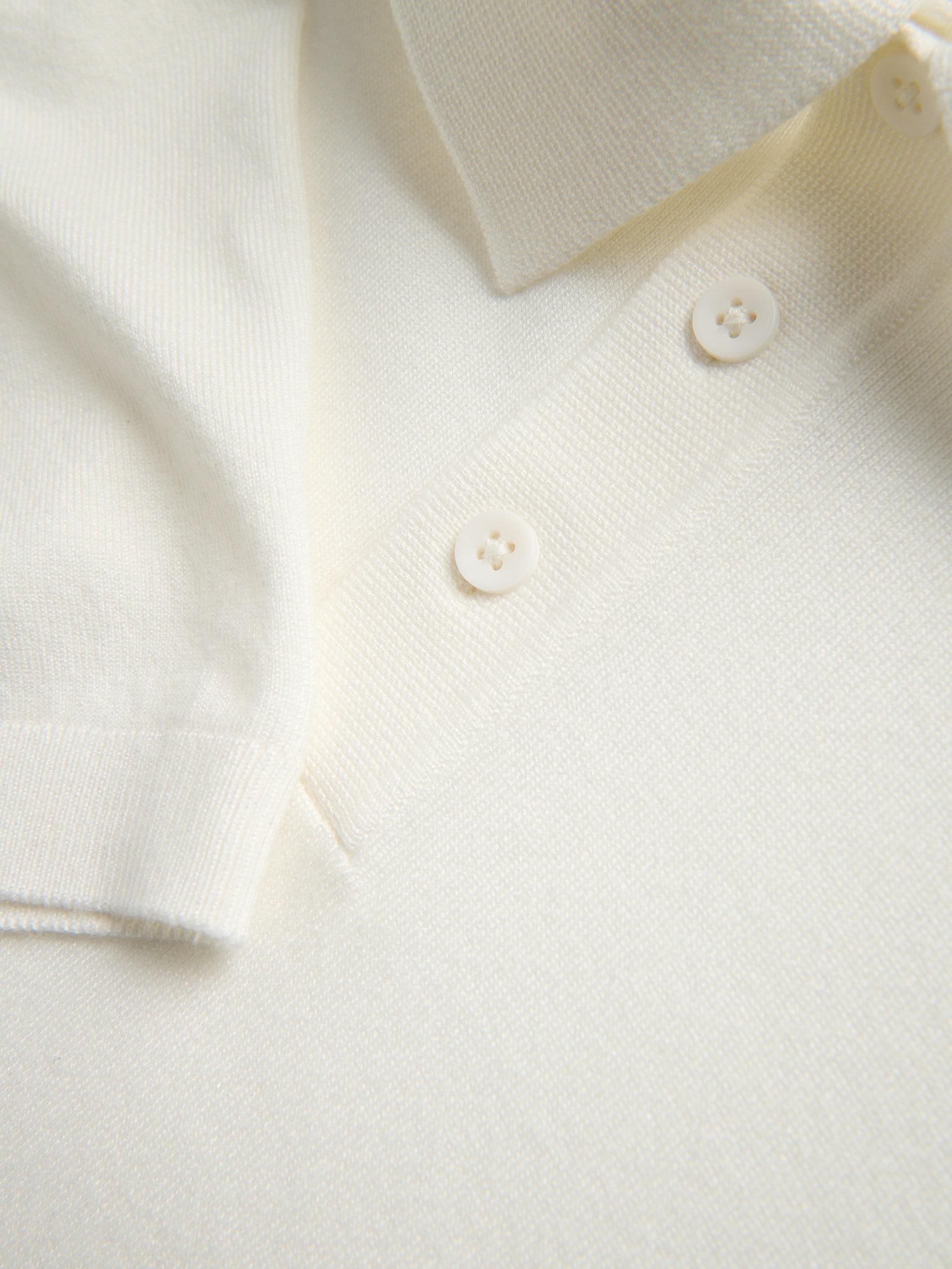 White Viscose Rich Polo Jumper, White, large image number 5