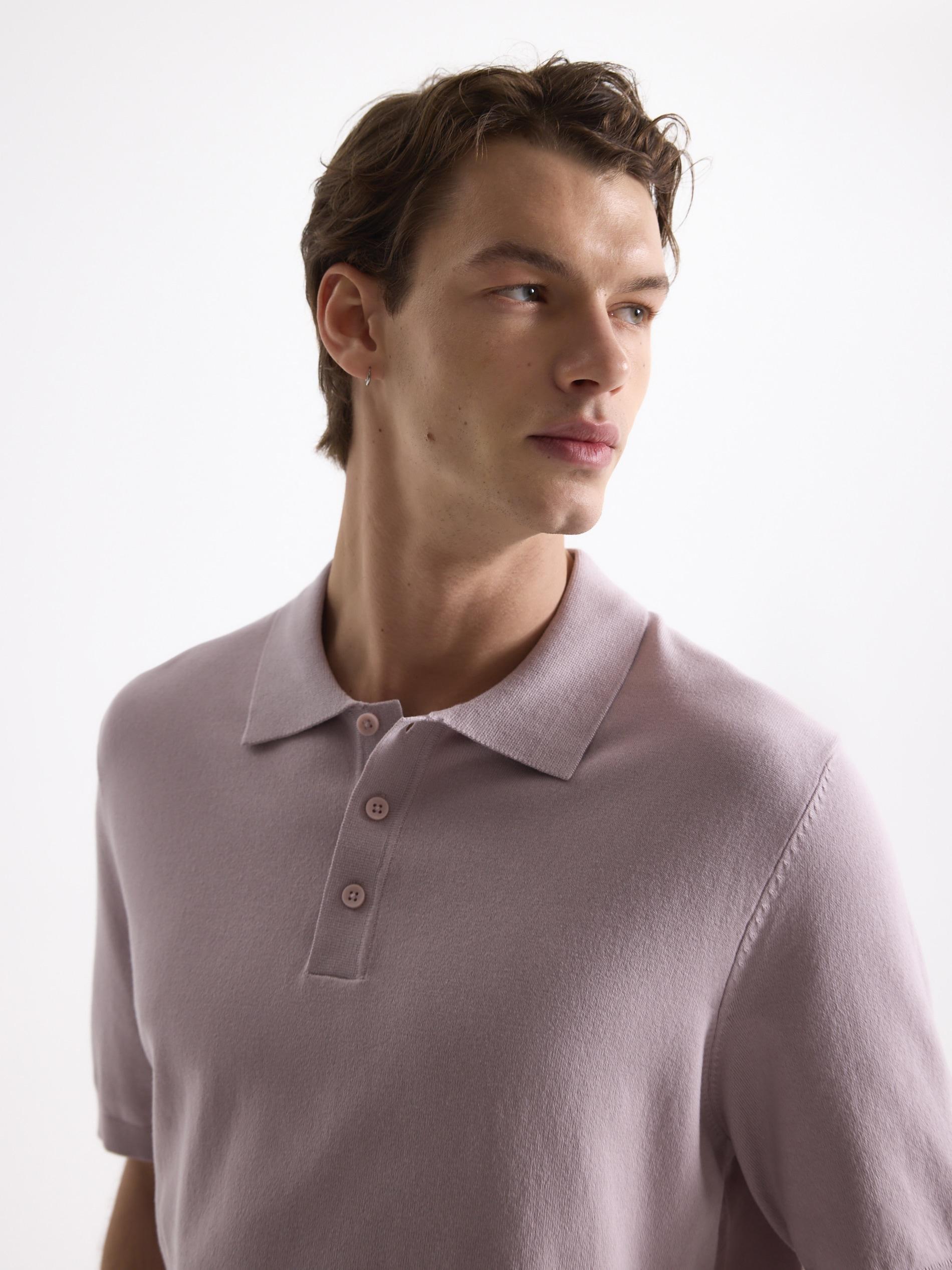 Pink Viscose Rich Polo Jumper, Pink, large image number 0