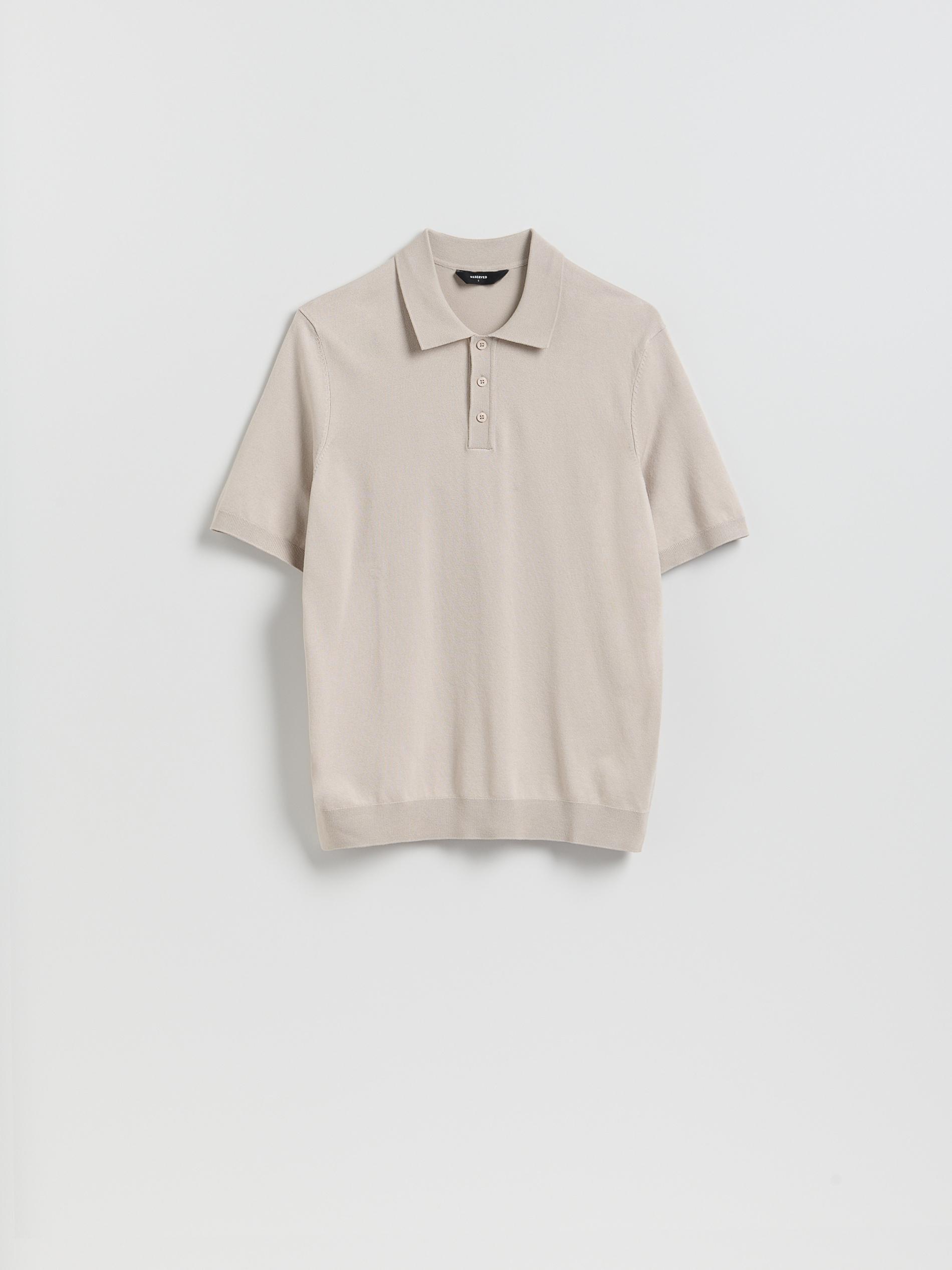 Beige Viscose Rich Polo Jumper, Beige, large image number 4