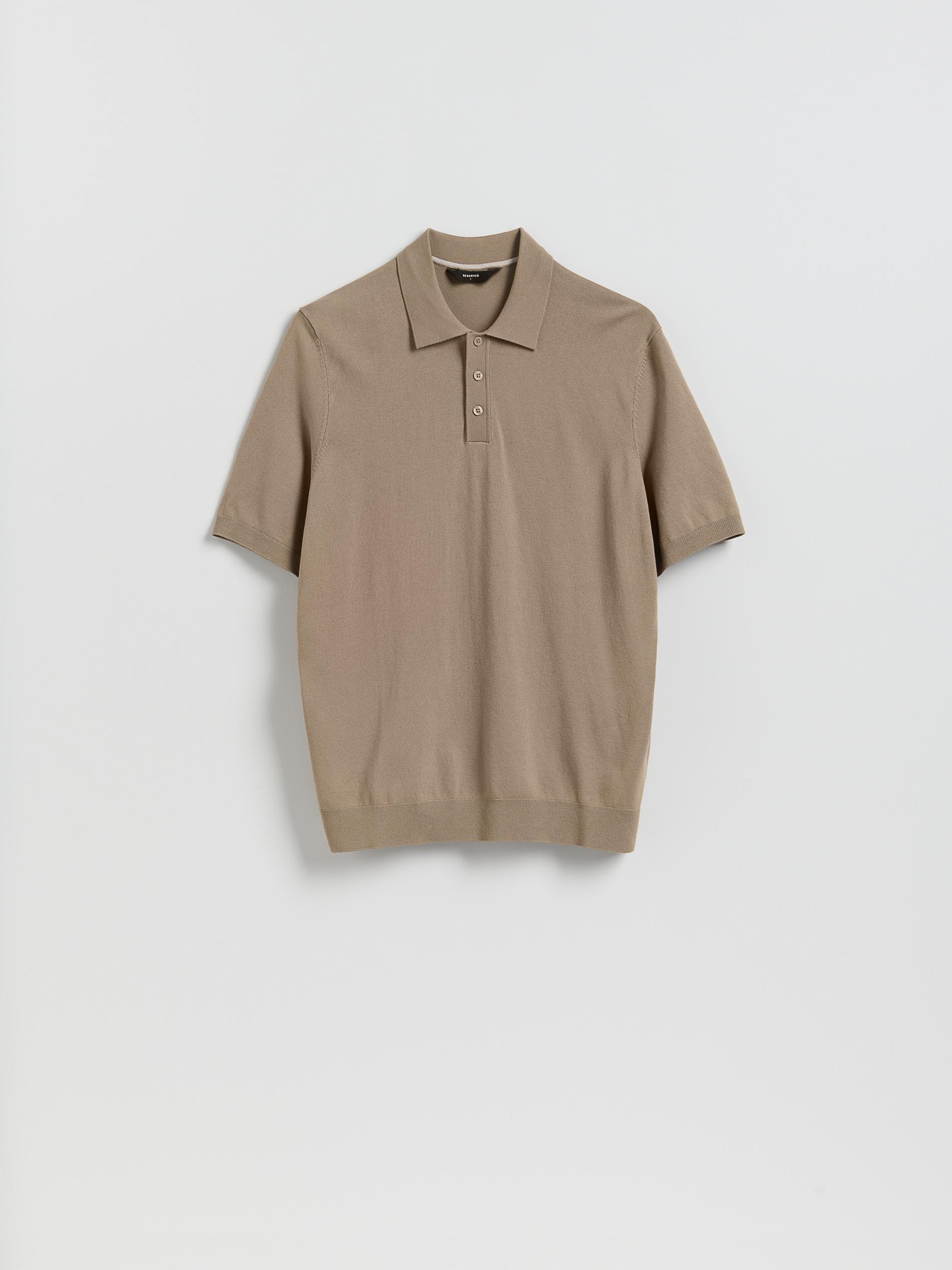 Beige Viscose Rich Polo Jumper, Beige, large image number 4