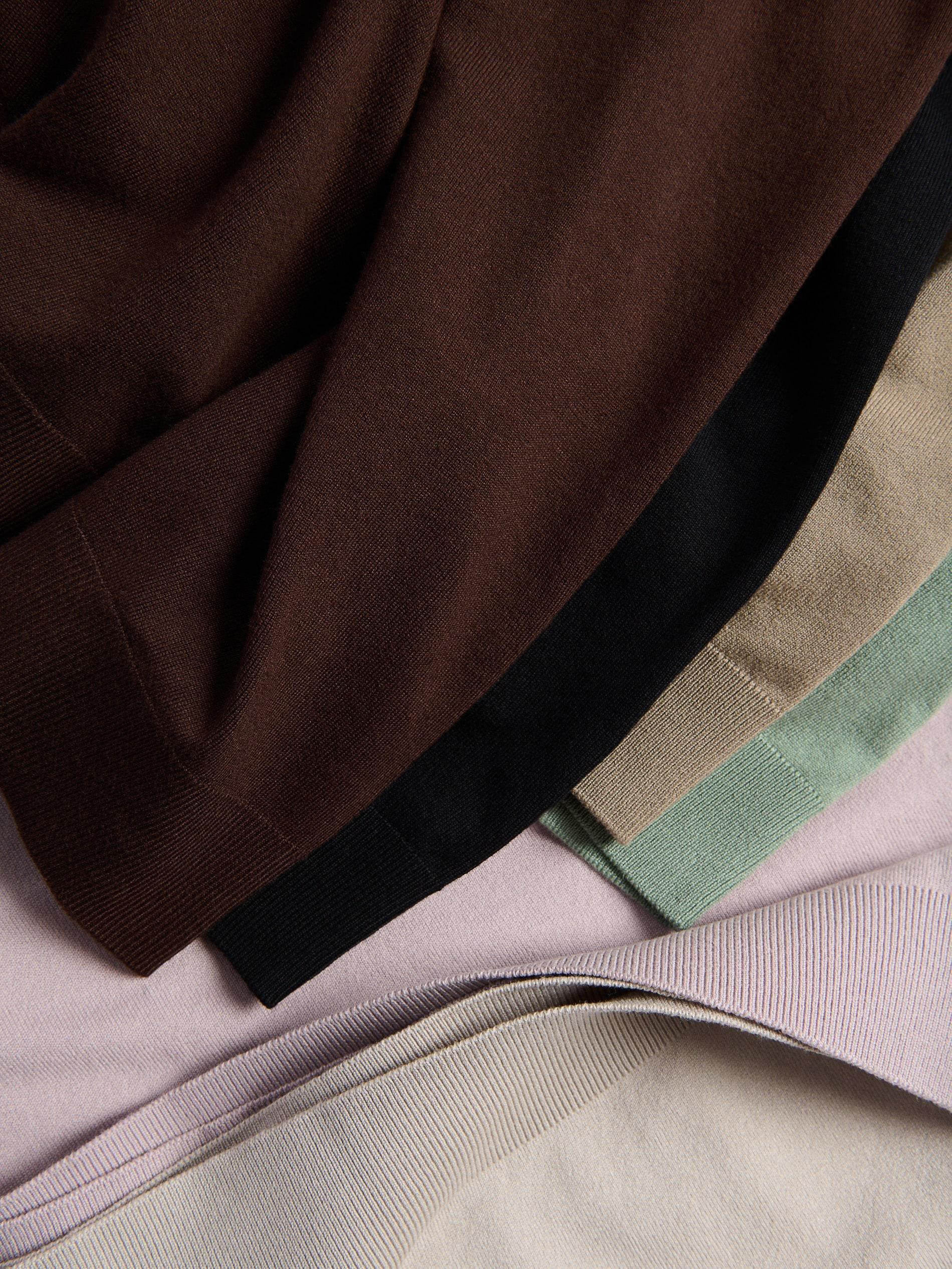 Beige Viscose Rich Polo Jumper, Beige, large image number 5
