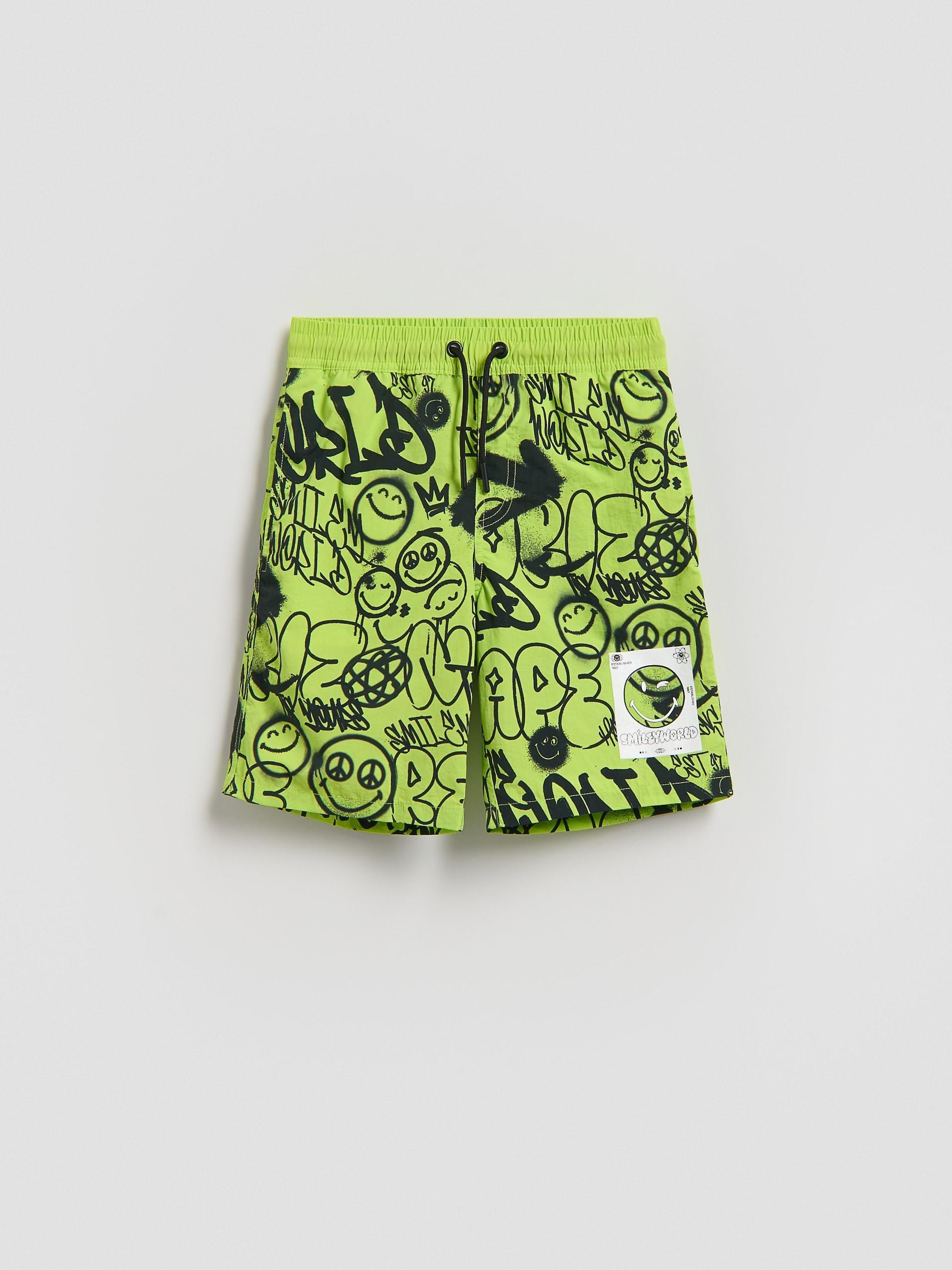 Yellow Green Smileyworld Swim Shorts, Green, large image number 0