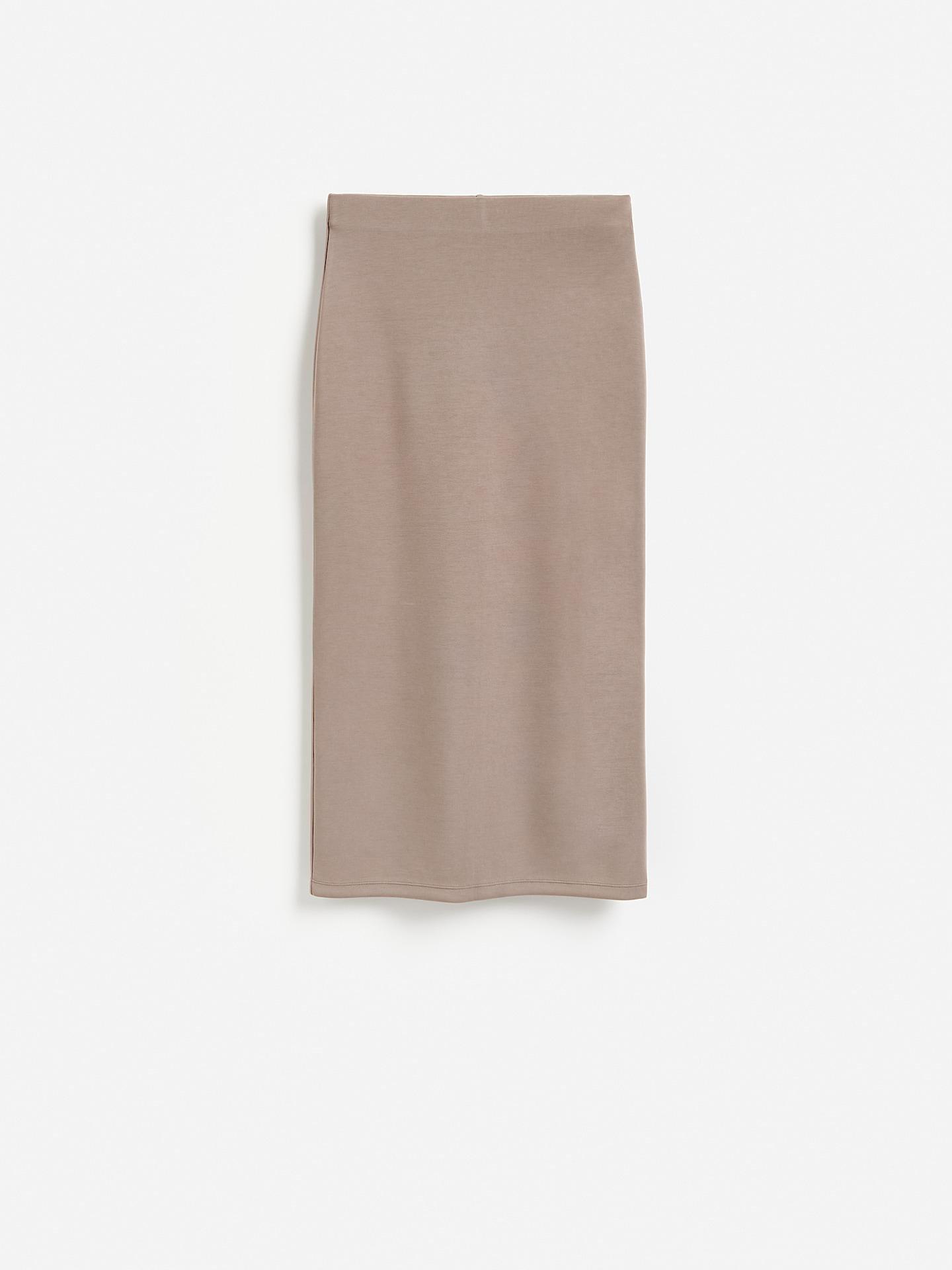 Brown Midi Skirt With Modal, Brown, medium