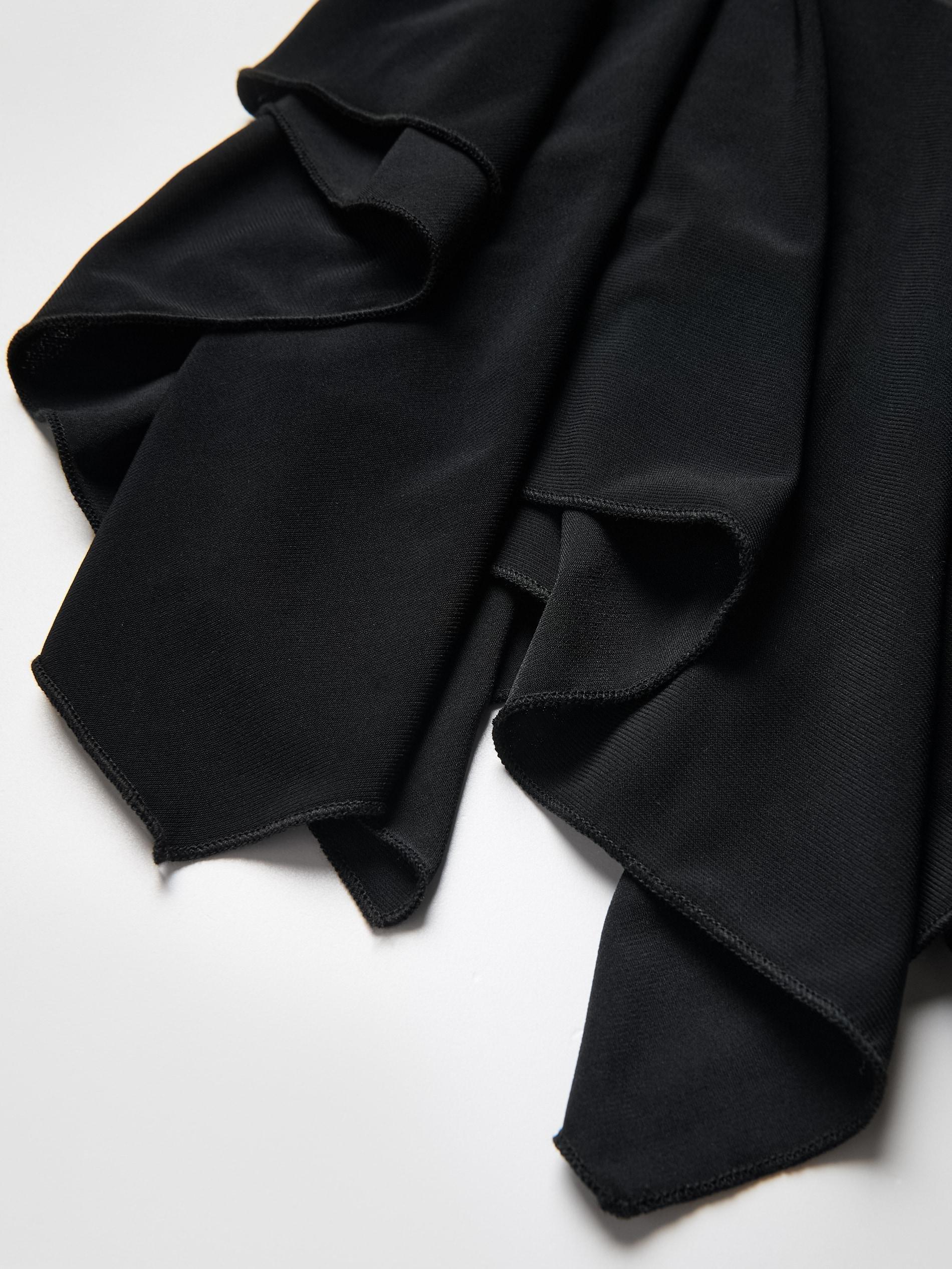 Black Midi Dress With Gathering, Black, large image number 4