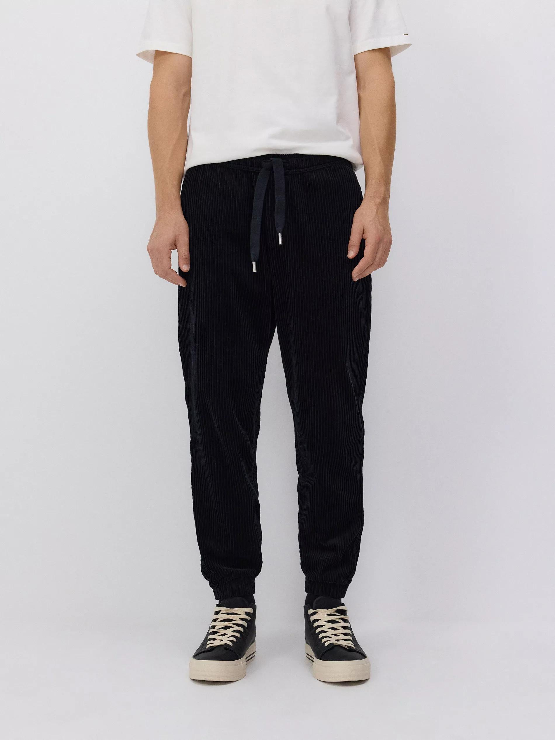 Black Corduroy Joggers, , large image number 0