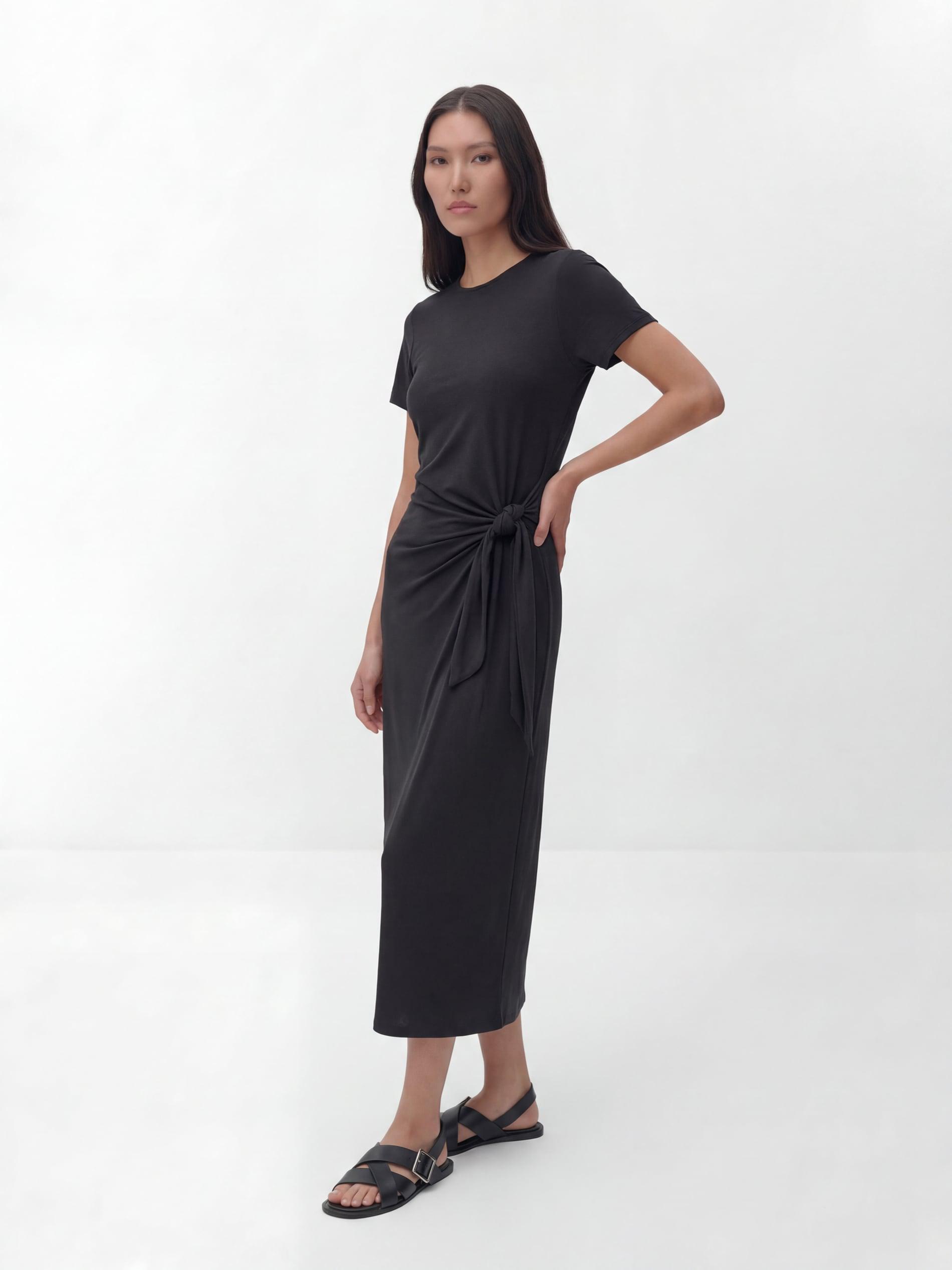 Grey Modal Rich Midi Dress, Grey, large image number 2