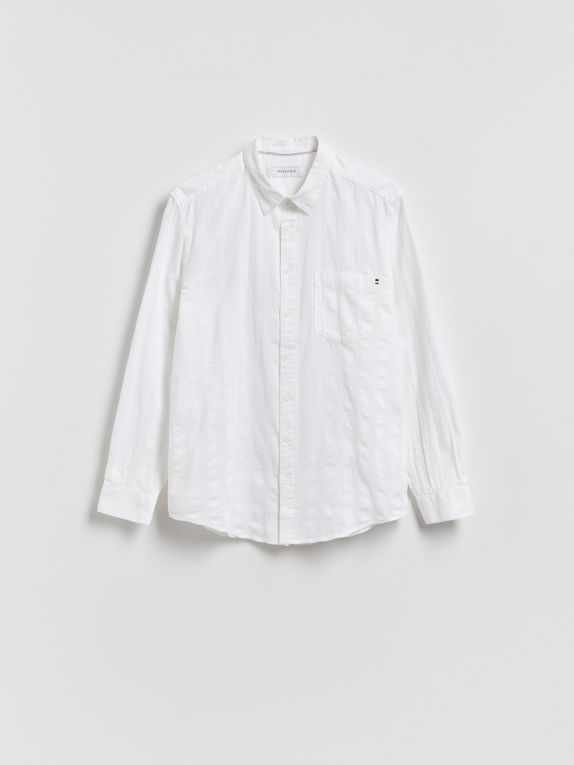 White Regular Fit Cotton Shirt, White, medium