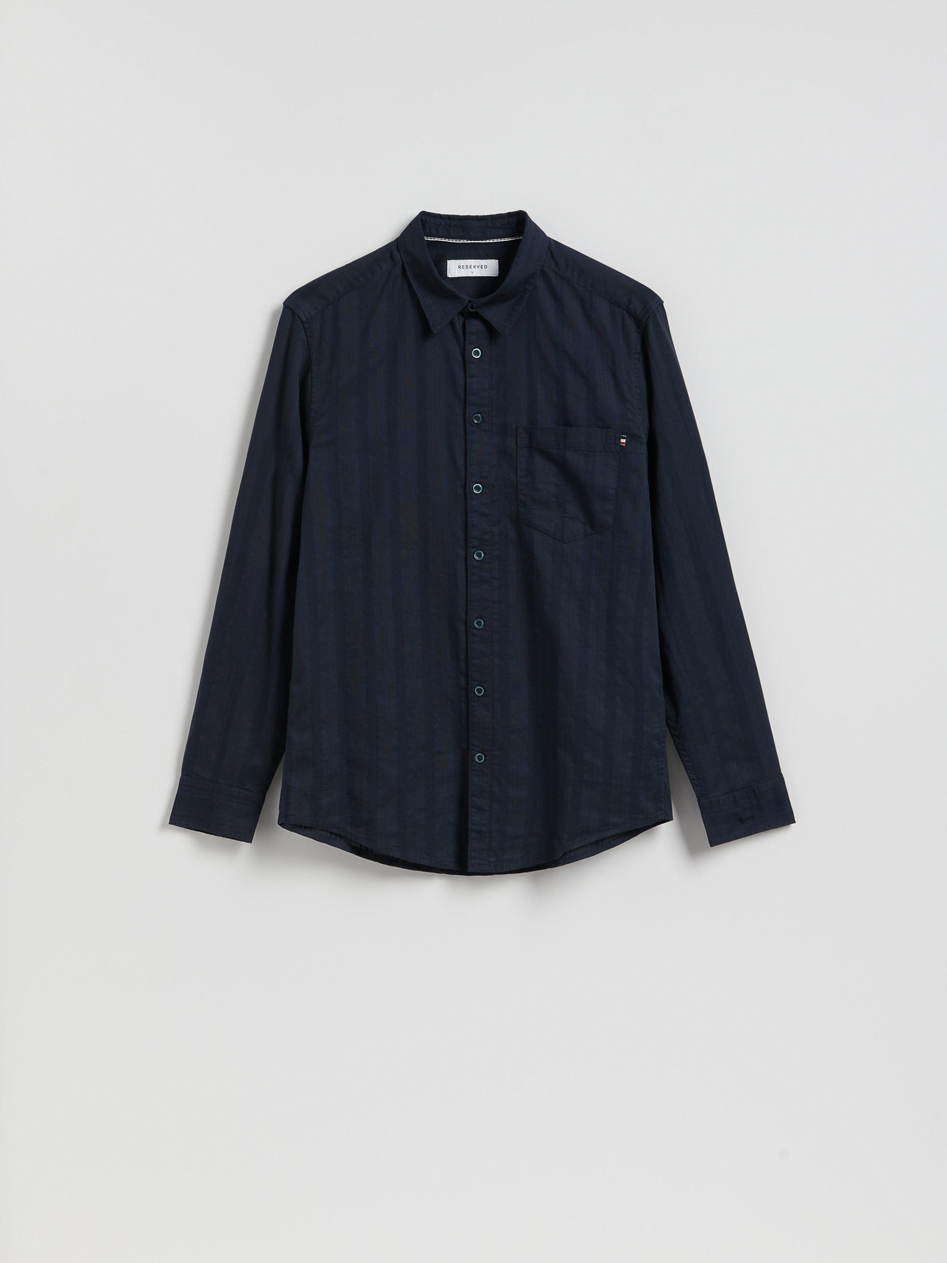 Navy Regular Fit Cotton Shirt, Navy, medium