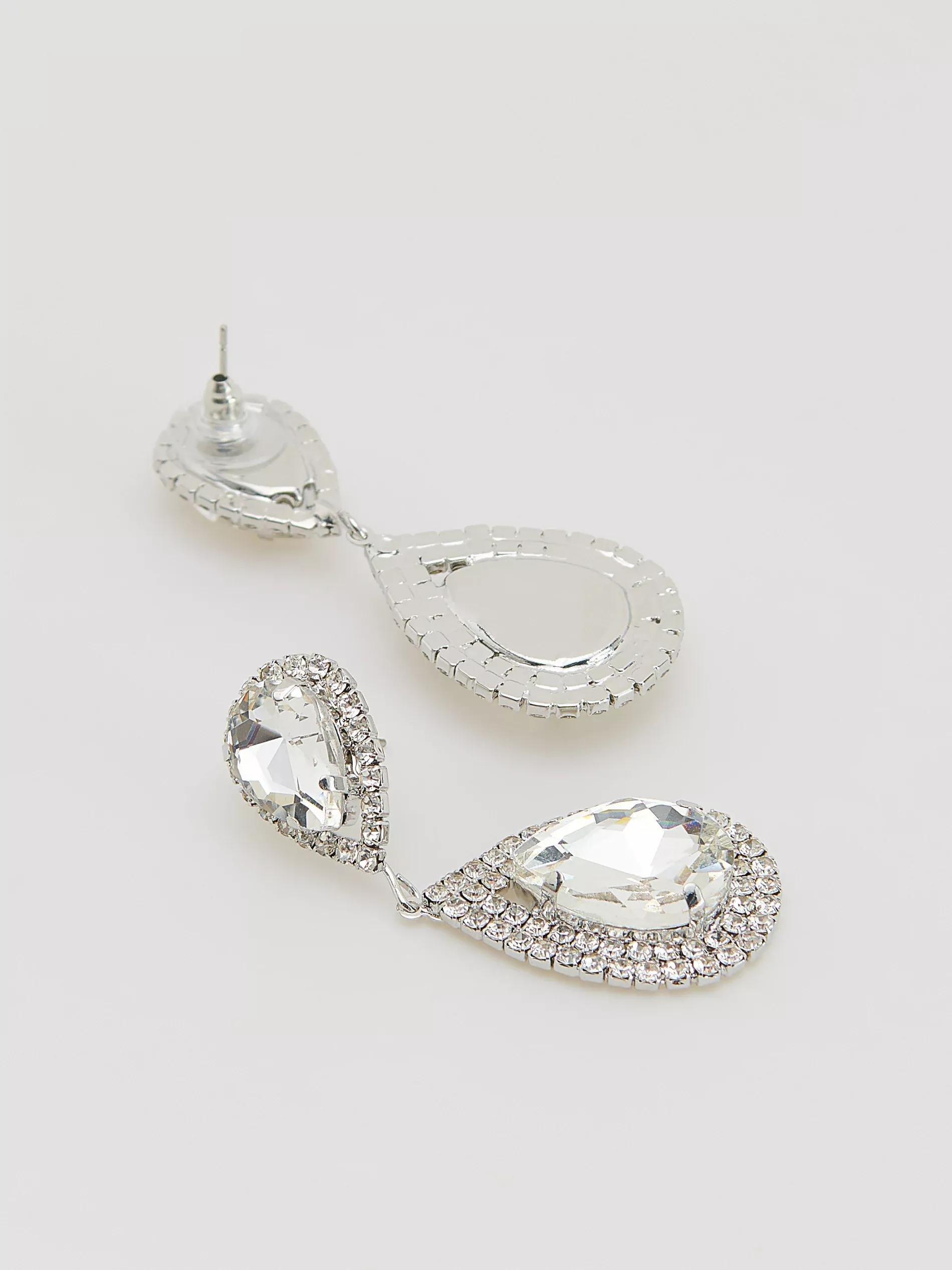 Silver Dangle Earrings, Silver, large image number 1