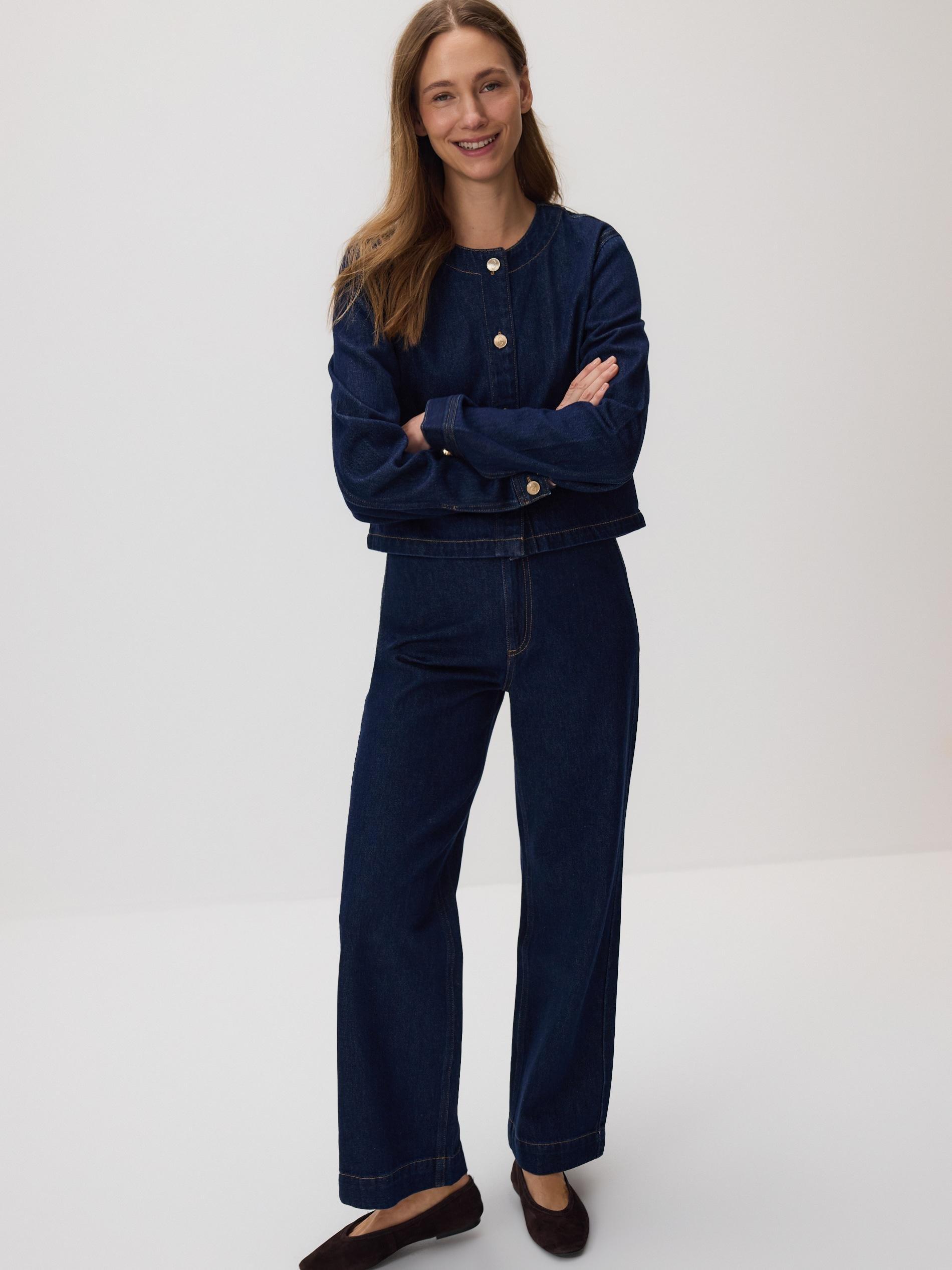 Navy Wide Leg Jeans, Navy, medium