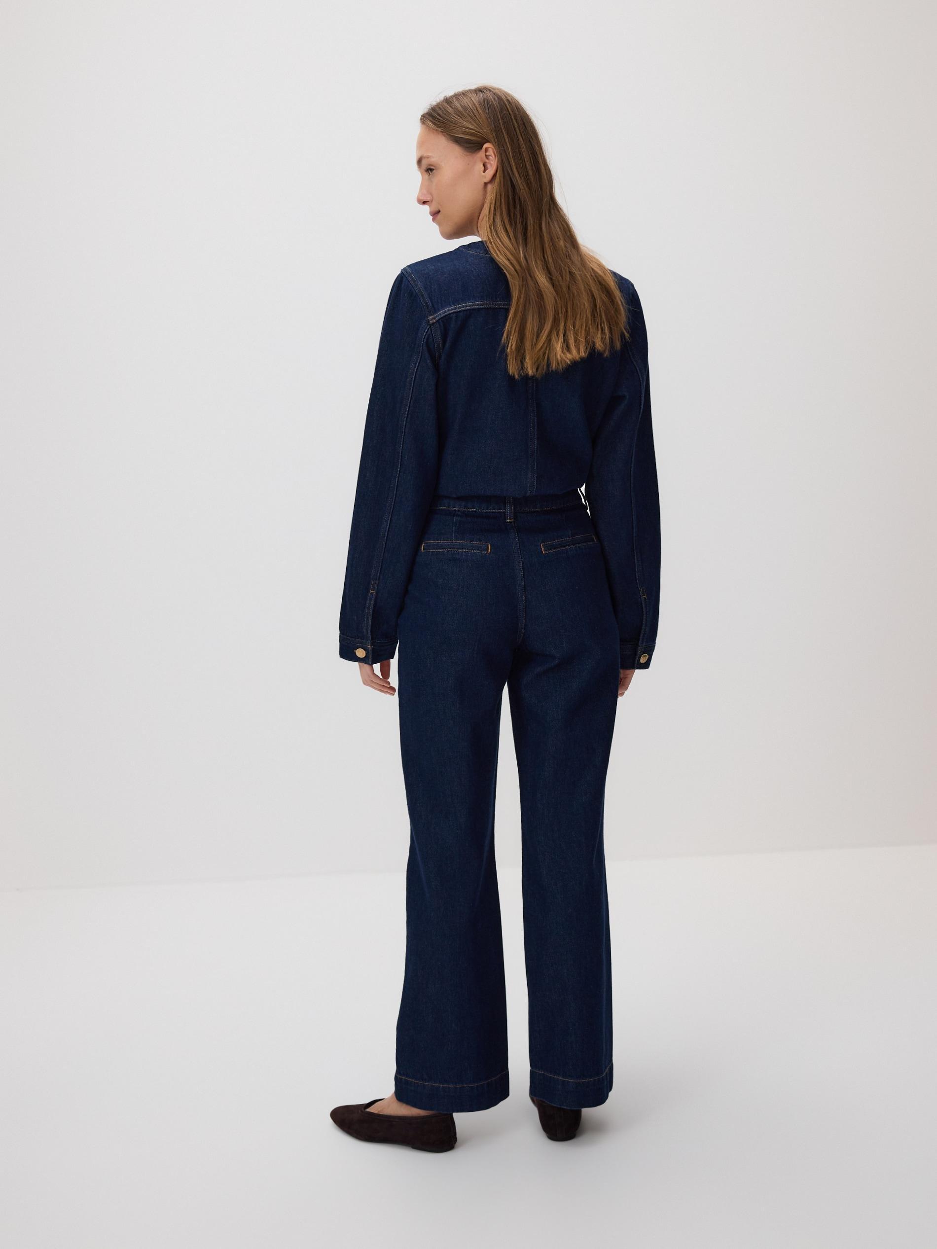 Navy Wide Leg Jeans, Navy, medium