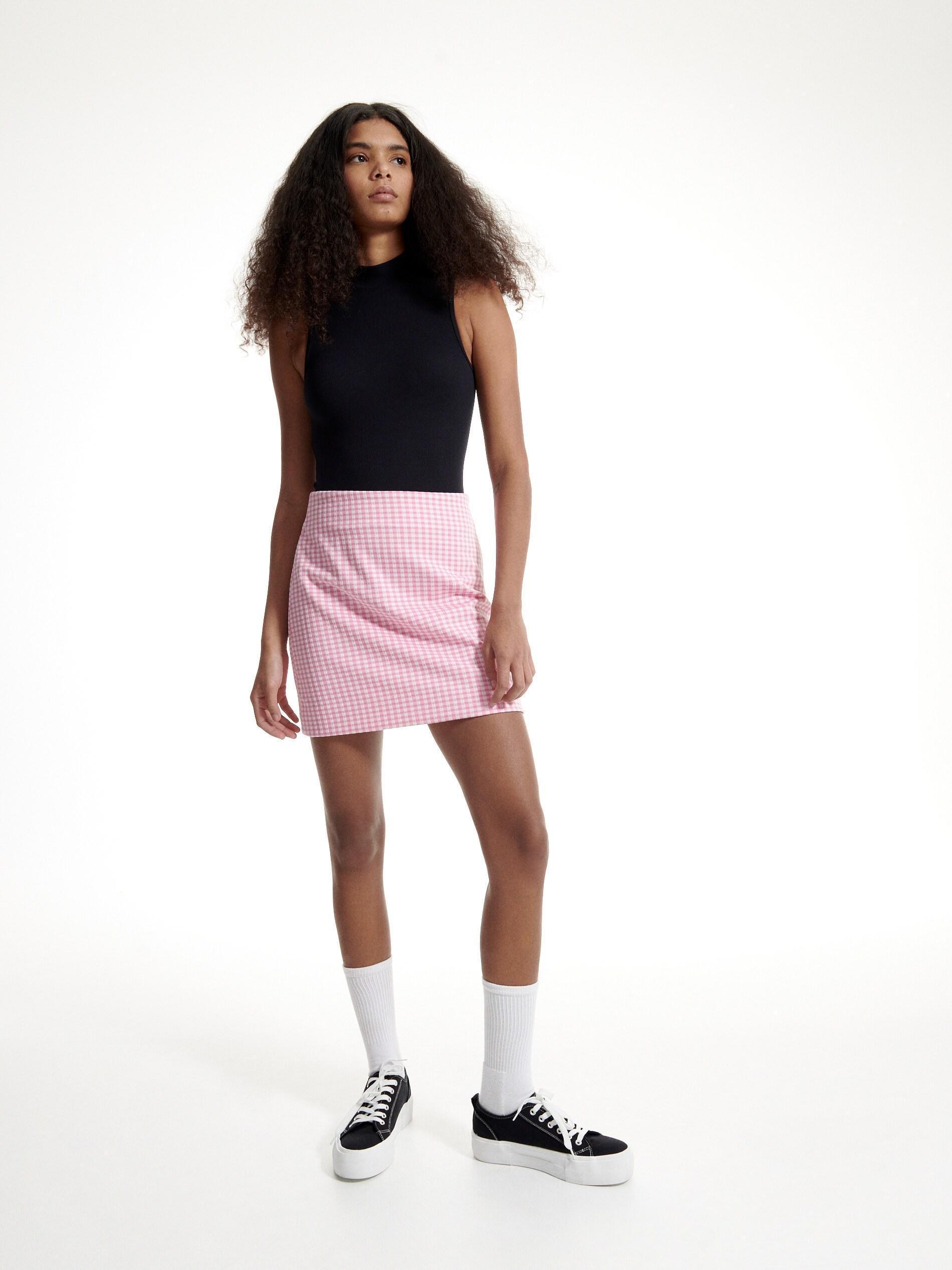 Pink Checkered Skirt, , large image number 0