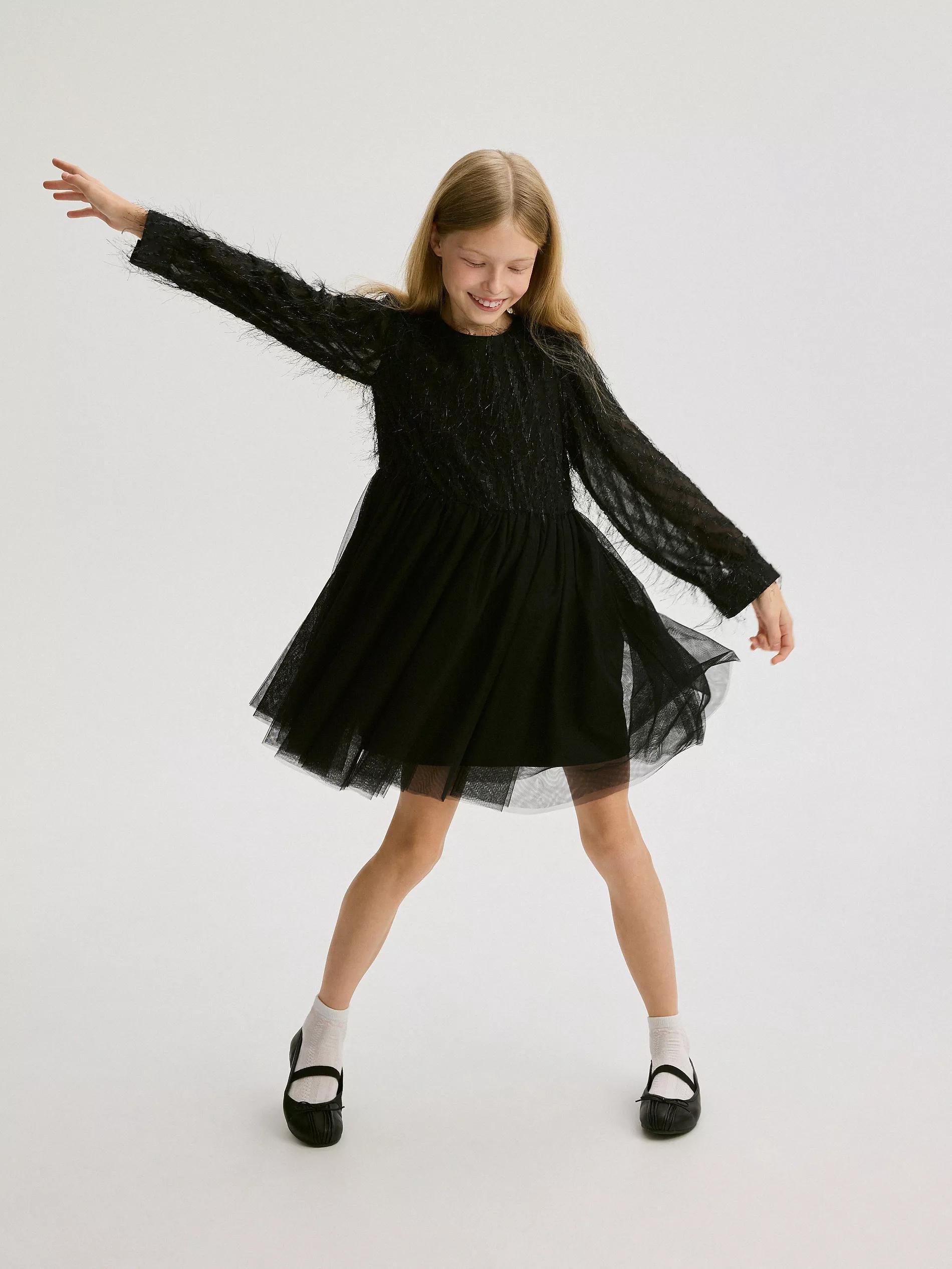 Black Elegant Dress, Kids Girls, , large image number 0