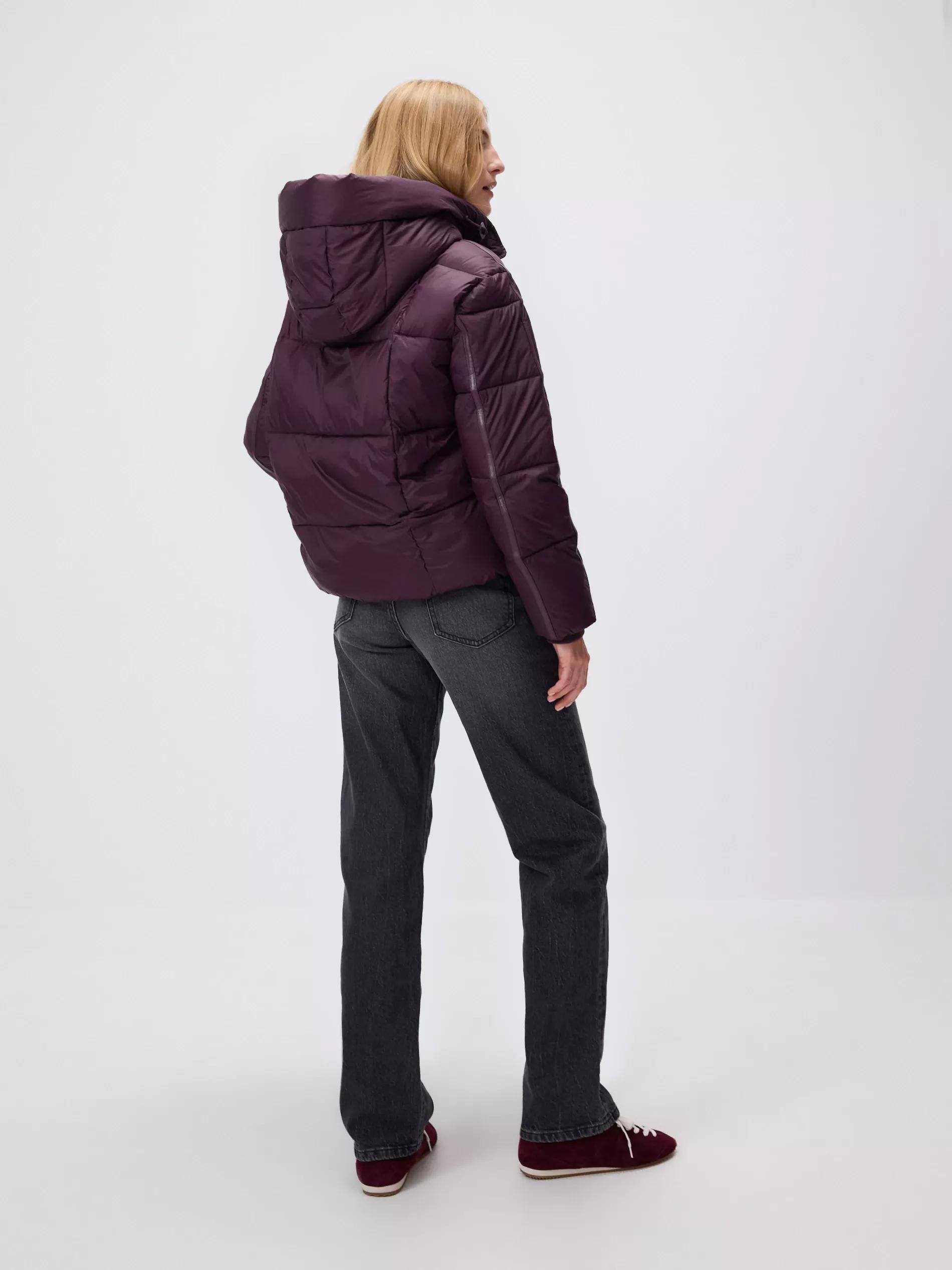Purple Quilted Jacket With Hood, Purple, large image number 3
