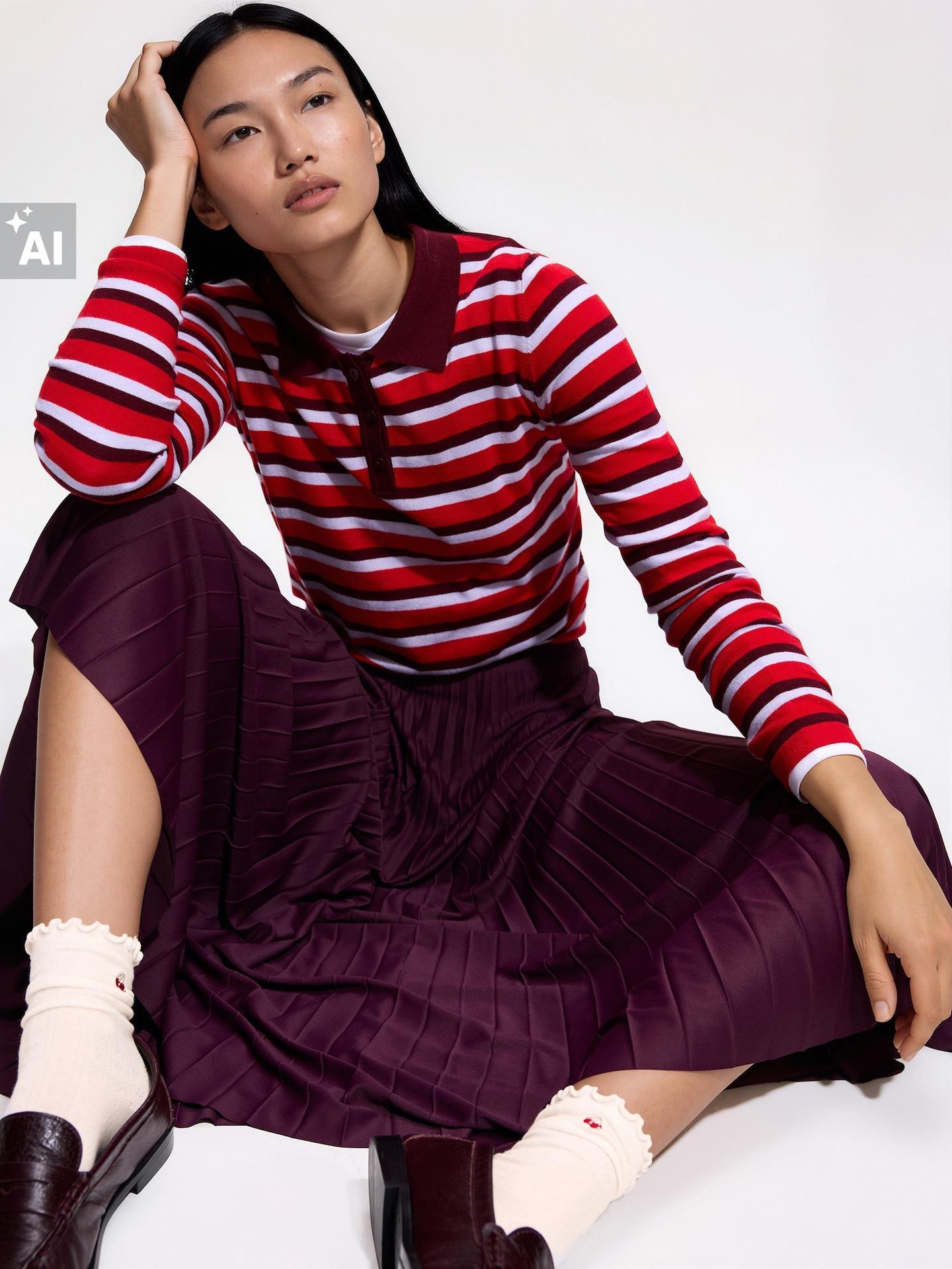 Purple Pleated Maxi Skirt, Purple, large image number 5