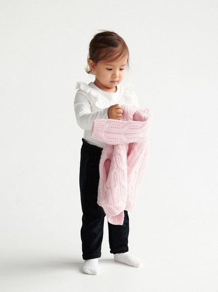 Reserved - Pink Wool Mix Cardigan, Kids Girl