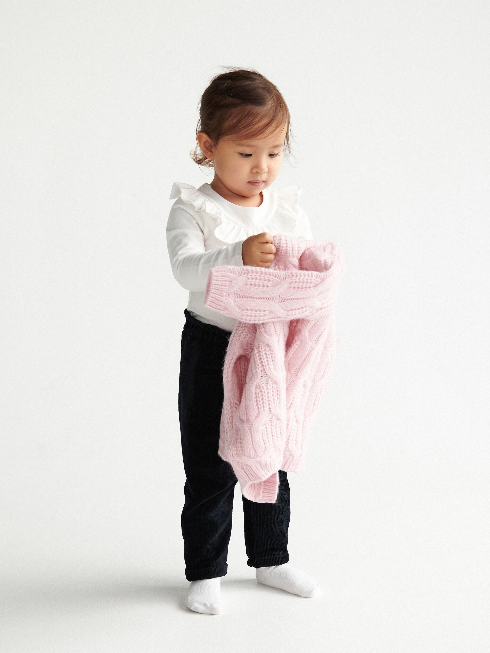 Pink Wool Mix Cardigan, Kids Girl, , large image number 0