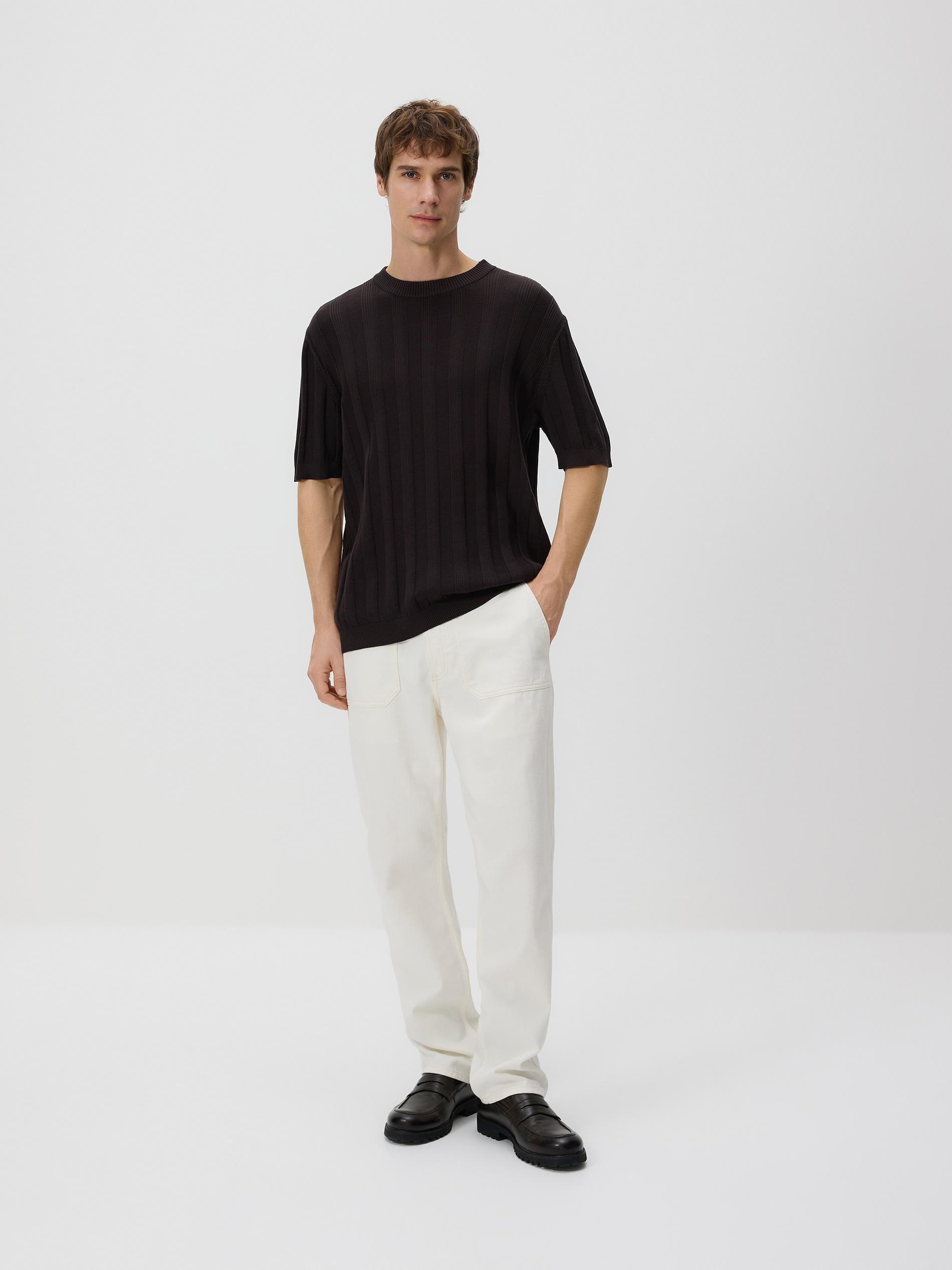 Brown Short-Sleeved Sweater, Brown, large image number 2