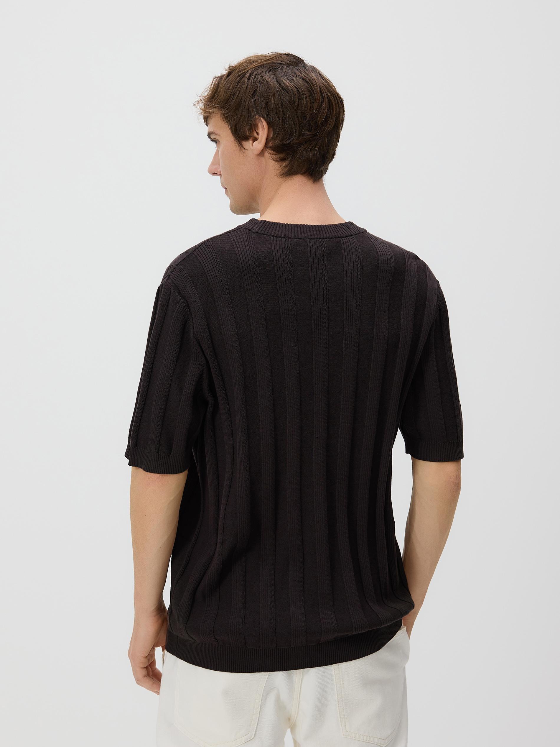 Brown Short-Sleeved Sweater, Brown, large image number 3