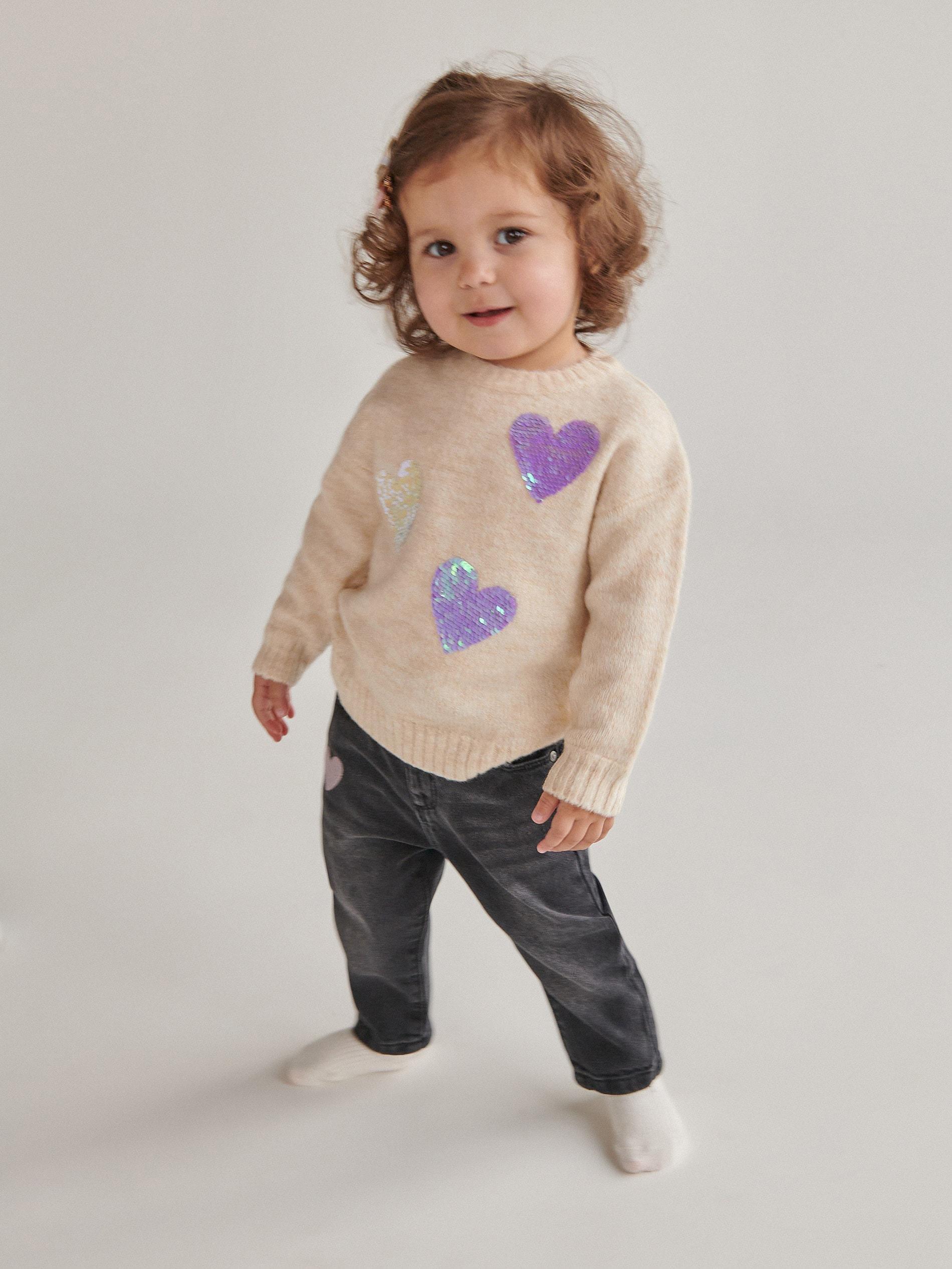 Nude Sweater With Magic Sequins, Kids Girl, , large image number 0