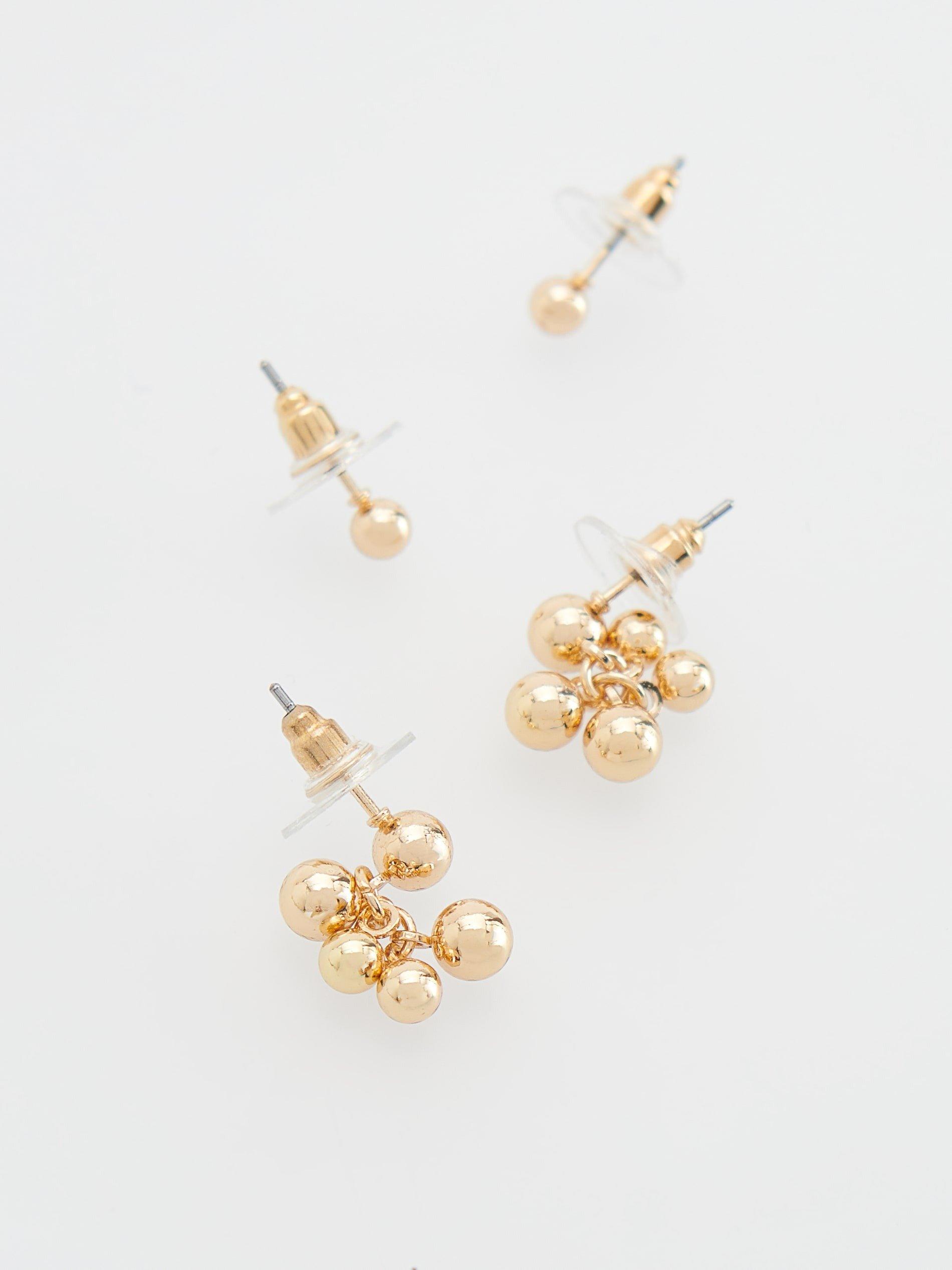 Gold Earrings Set, , large image number 1