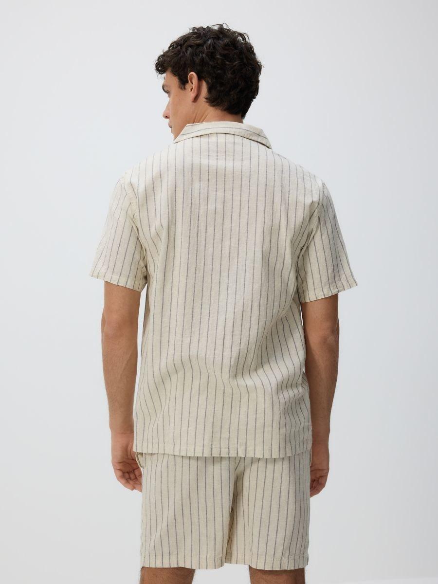 Beige Two-Piece Linen Blend Pajama Set, , large image number 2