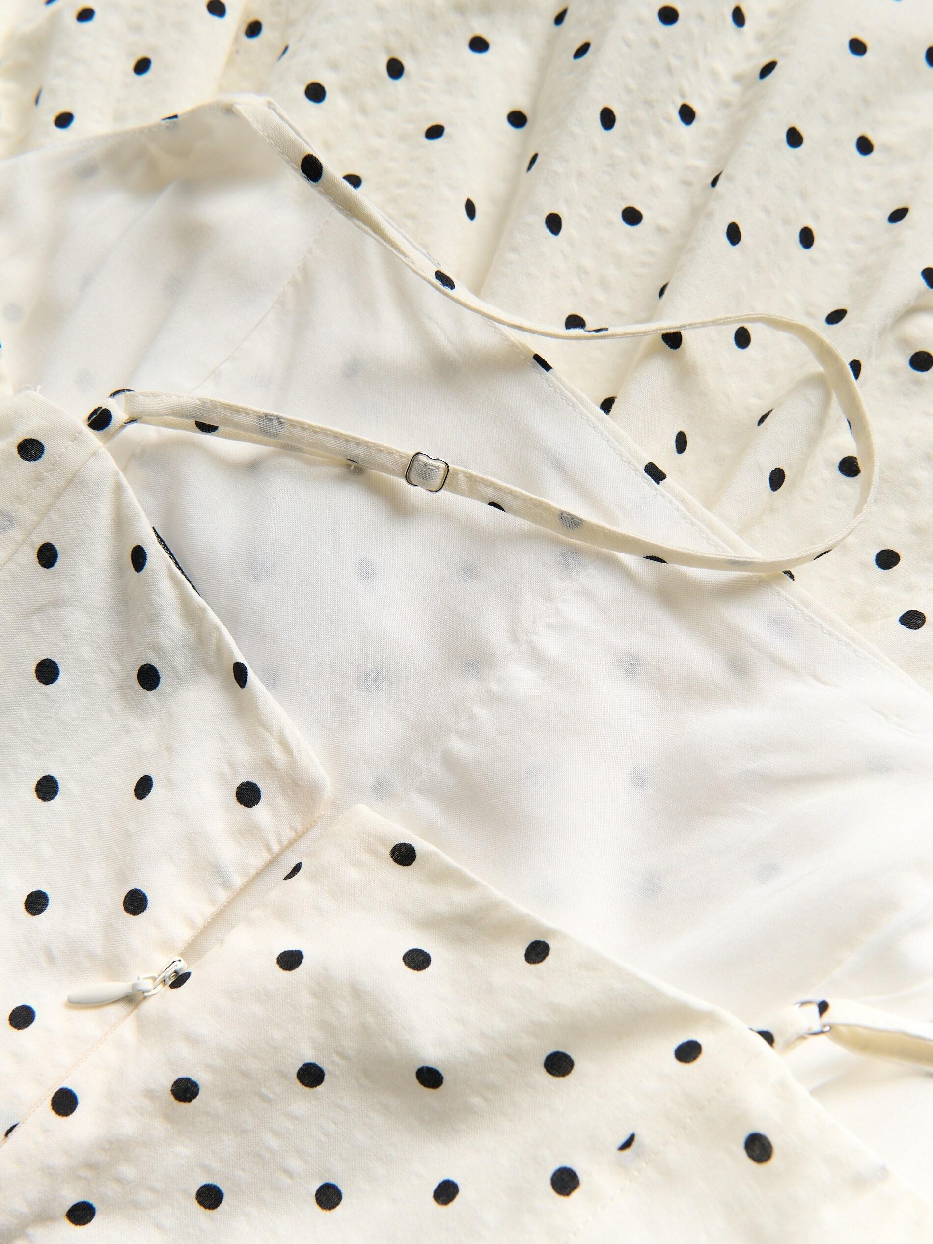 WHITE Mini dress with polka dots, White, medium