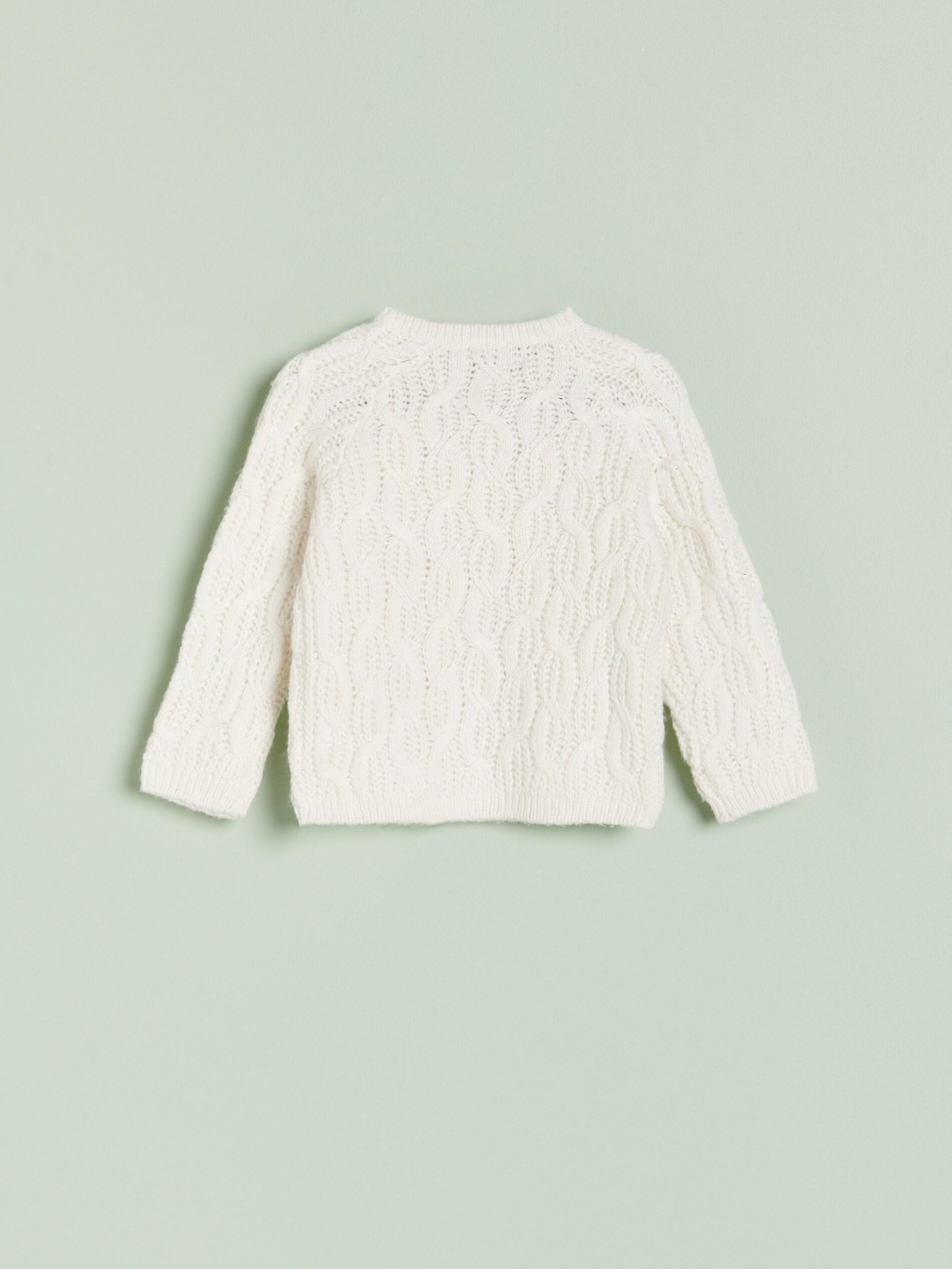 Ivory Jumper With Decorative Knit, Kids Girl, , large image number 2