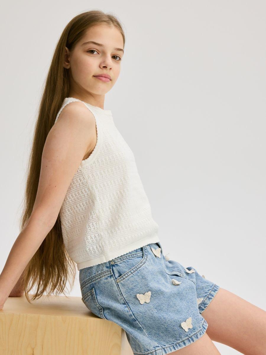 Blue Shorts, Kids Girl, , medium