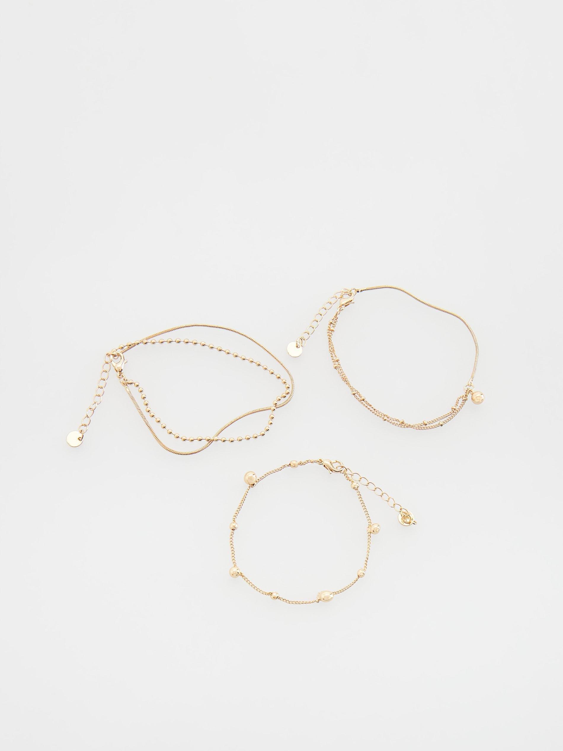 Gold Beads Bracelet Set, , large image number 0